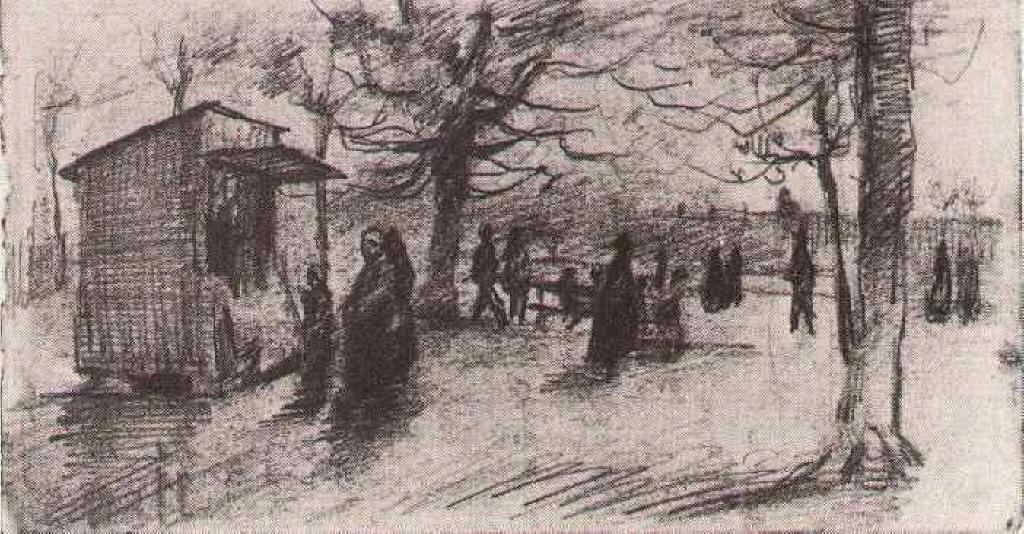 WikiOO.org - Enciklopedija likovnih umjetnosti - Slikarstvo, umjetnička djela Vincent Van Gogh - The Terrace of the Tuileries with People Walking