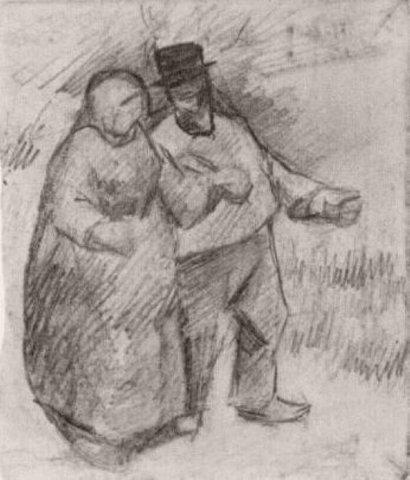 WikiOO.org - אנציקלופדיה לאמנויות יפות - ציור, יצירות אמנות Vincent Van Gogh - Walking Couple