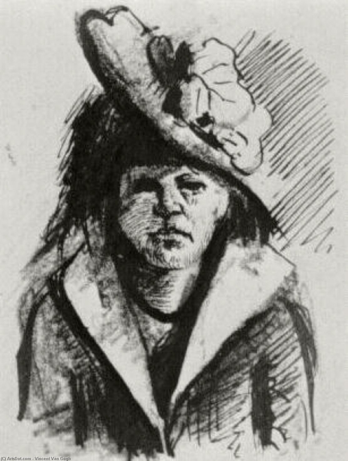WikiOO.org - Enciklopedija likovnih umjetnosti - Slikarstvo, umjetnička djela Vincent Van Gogh - Woman with Hat, Half-Length