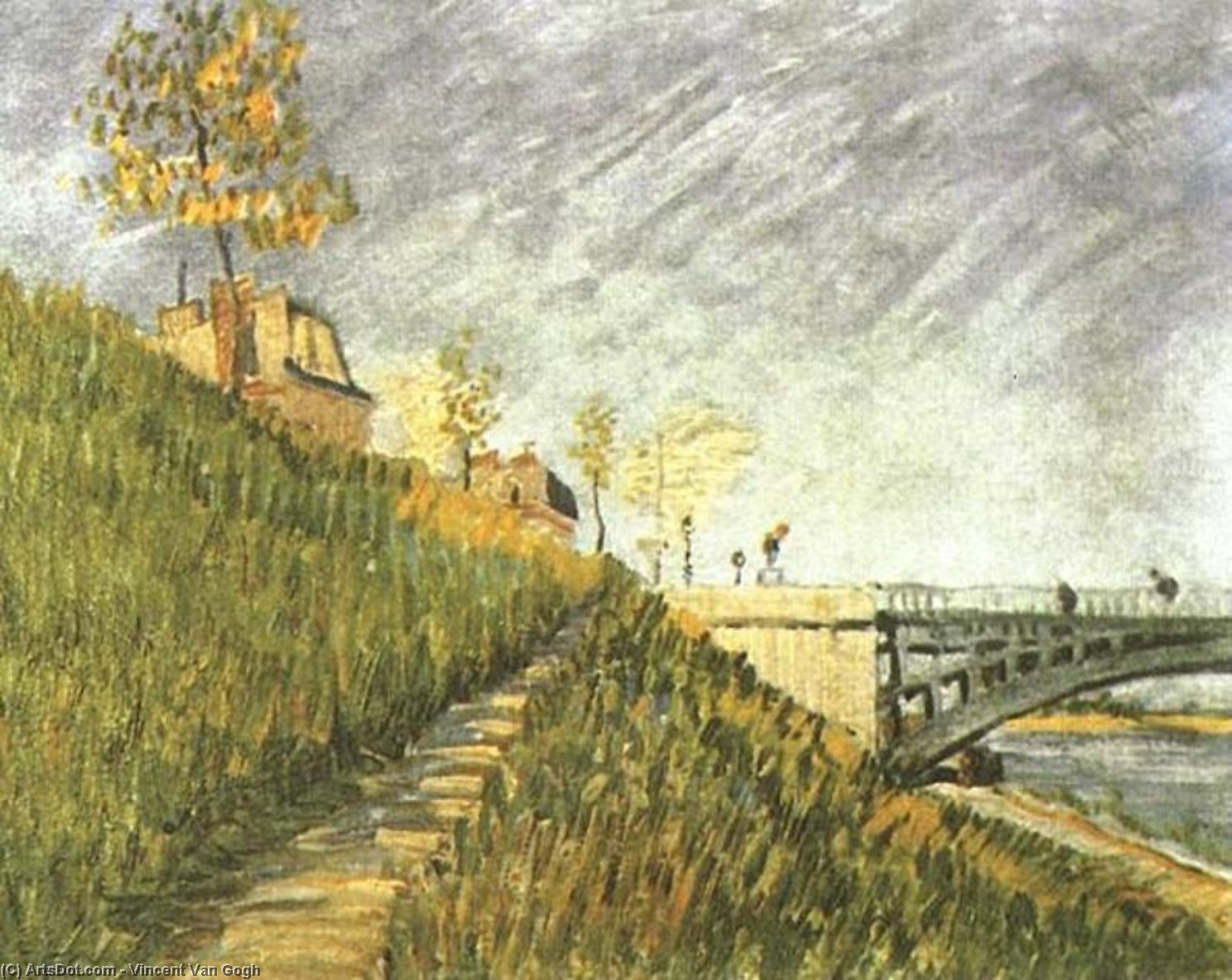 Wikioo.org - Die Enzyklopädie bildender Kunst - Malerei, Kunstwerk von Vincent Van Gogh - ufer der seine nahe Pont von Clichy