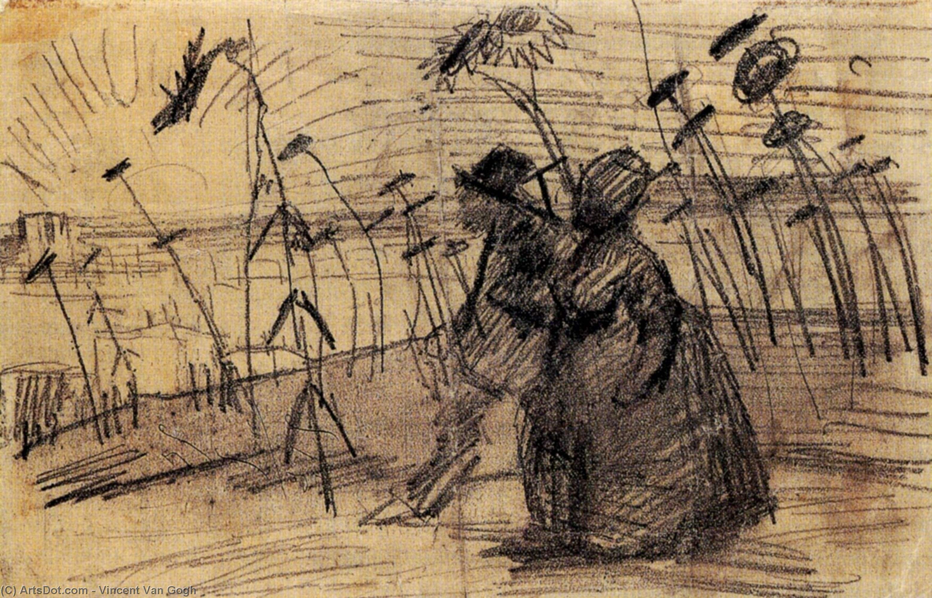 WikiOO.org - אנציקלופדיה לאמנויות יפות - ציור, יצירות אמנות Vincent Van Gogh - Couple Out for a Stroll