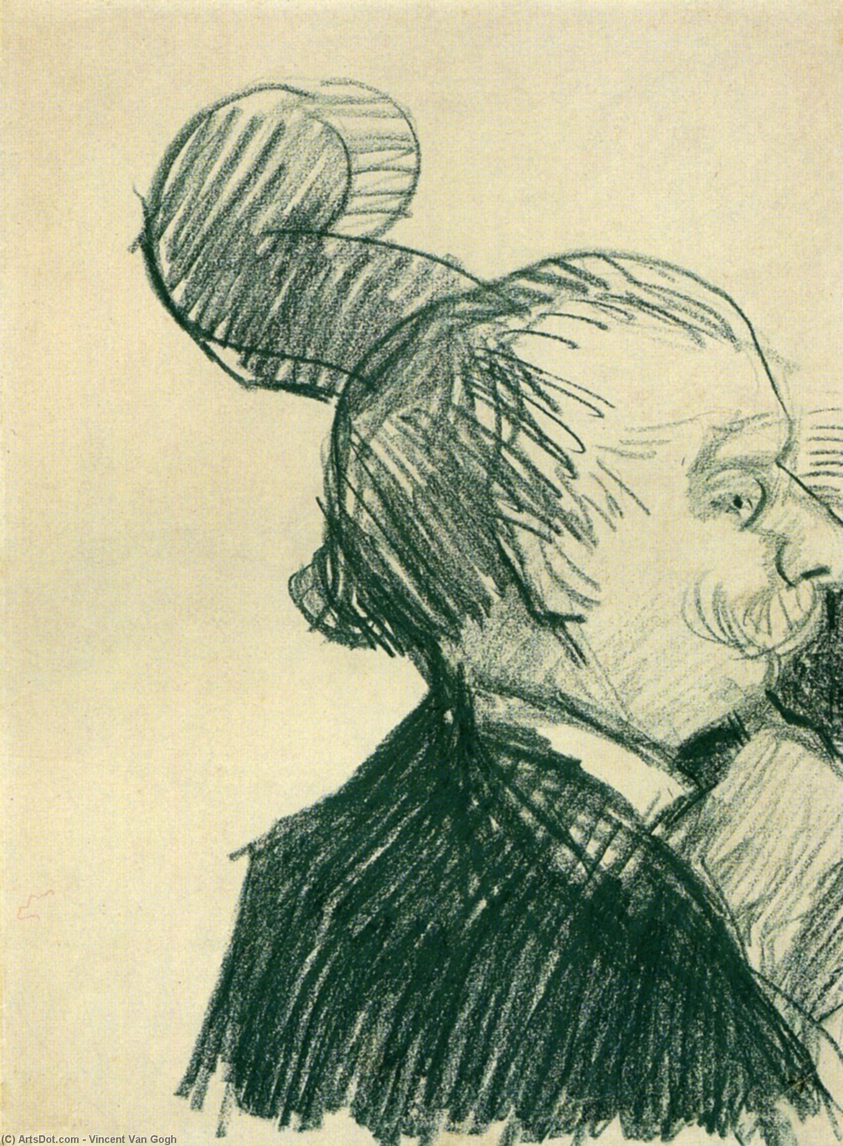 WikiOO.org - Енциклопедия за изящни изкуства - Живопис, Произведения на изкуството Vincent Van Gogh - Double-Bass Player
