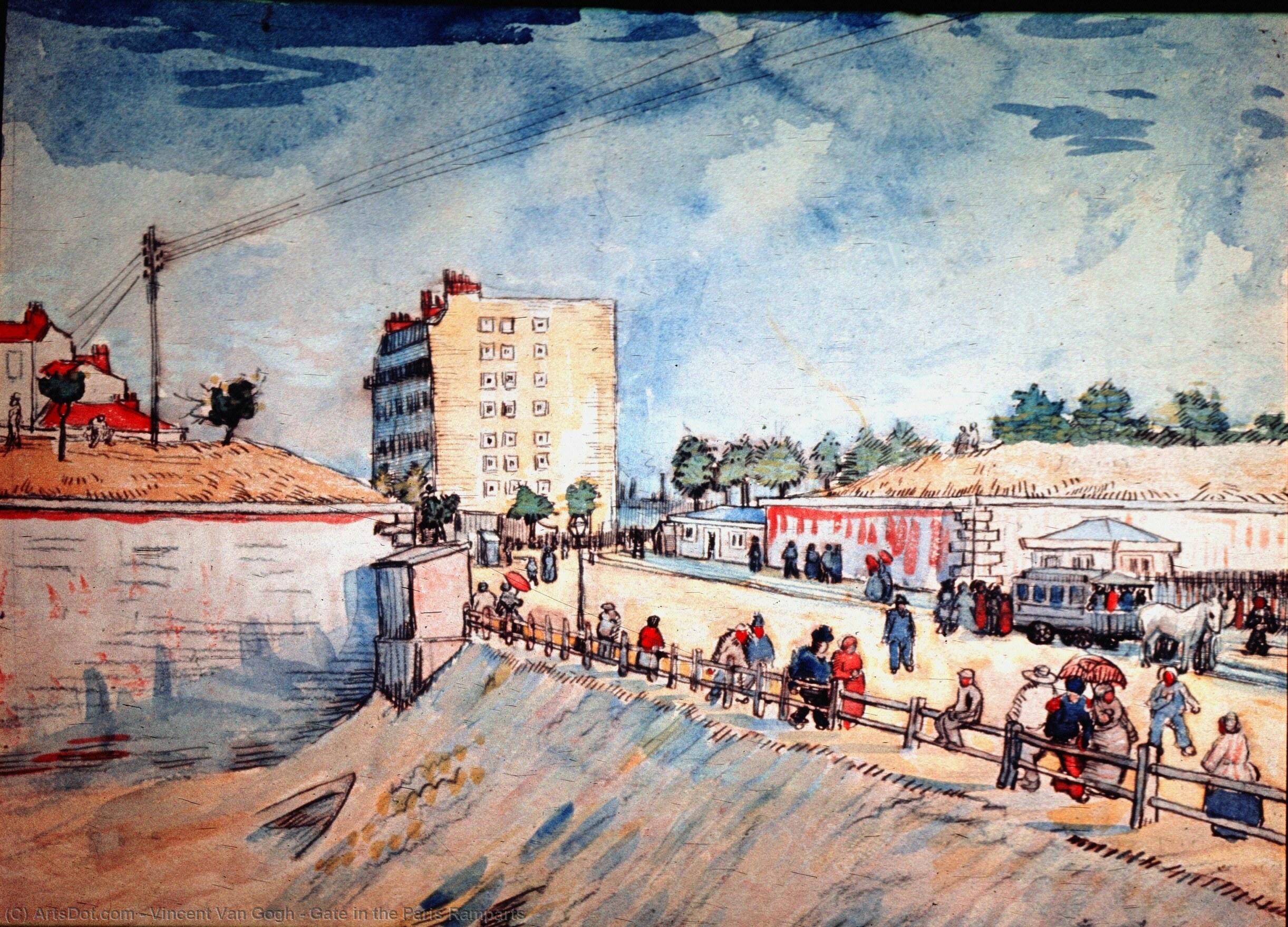 Wikioo.org - The Encyclopedia of Fine Arts - Painting, Artwork by Vincent Van Gogh - Gate in the Paris Ramparts