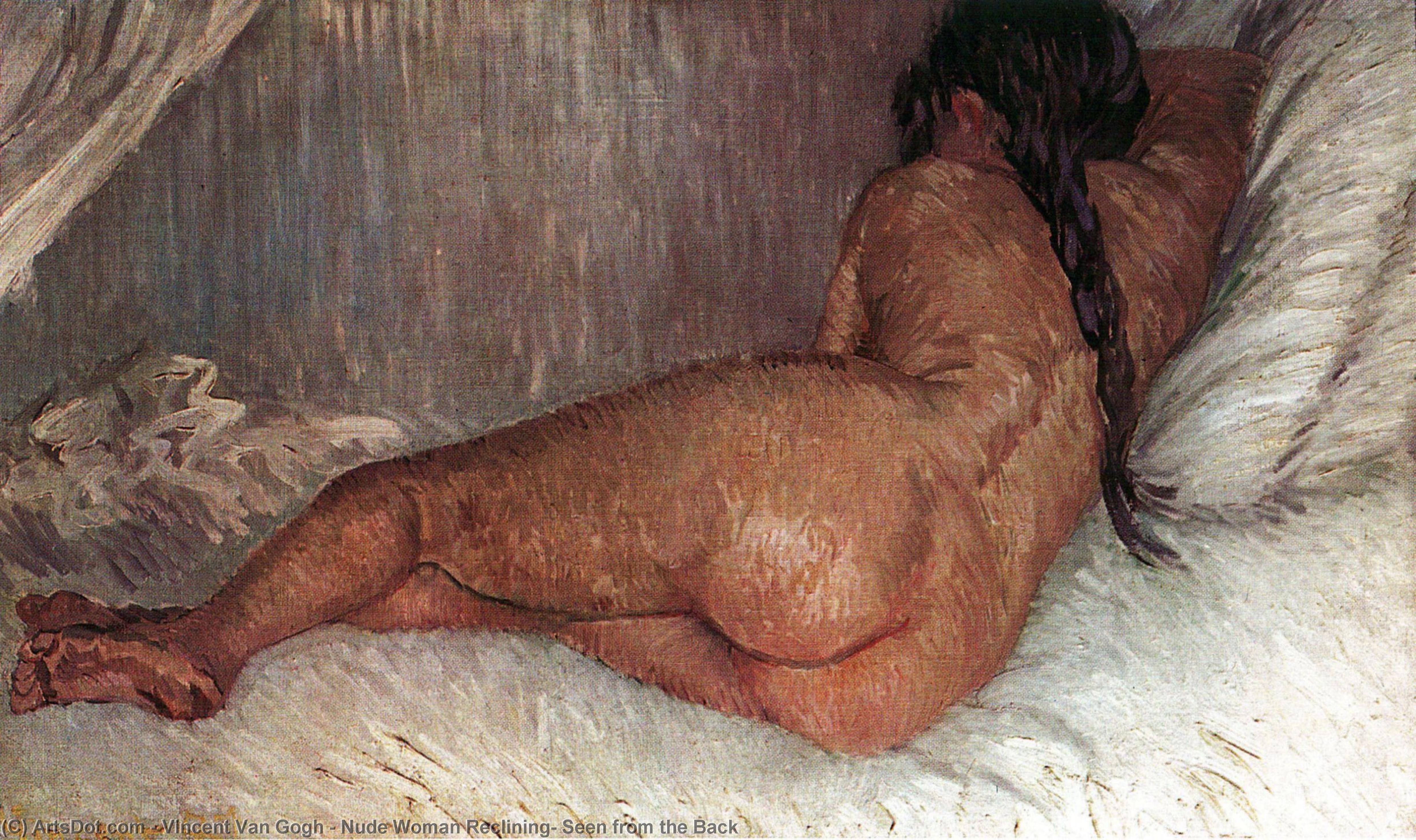 WikiOO.org – 美術百科全書 - 繪畫，作品 Vincent Van Gogh - 裸体 女性  斜倚,  看到  从  回