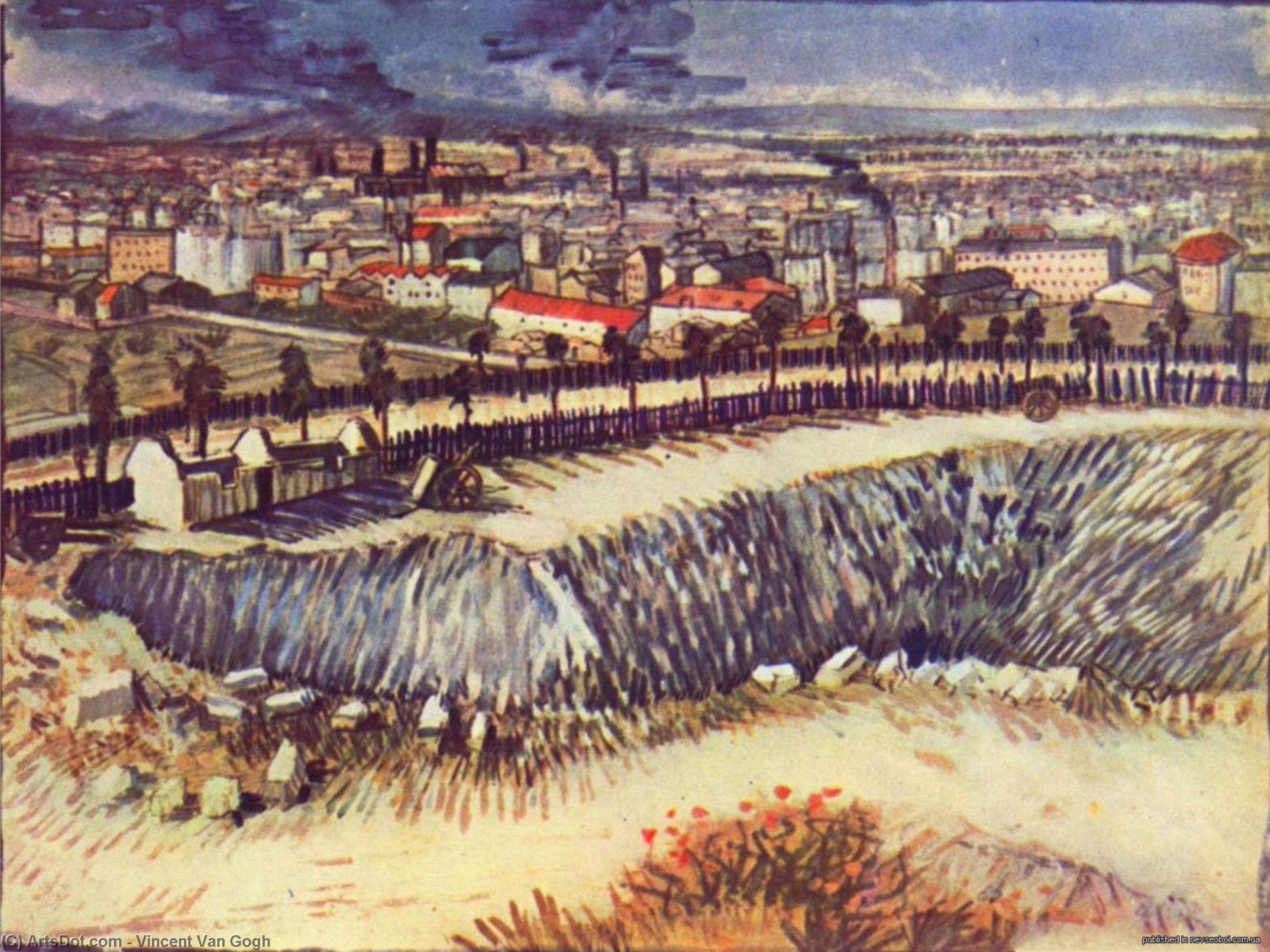 WikiOO.org – 美術百科全書 - 繪畫，作品 Vincent Van Gogh - 巴黎郊区 附近  蒙马特