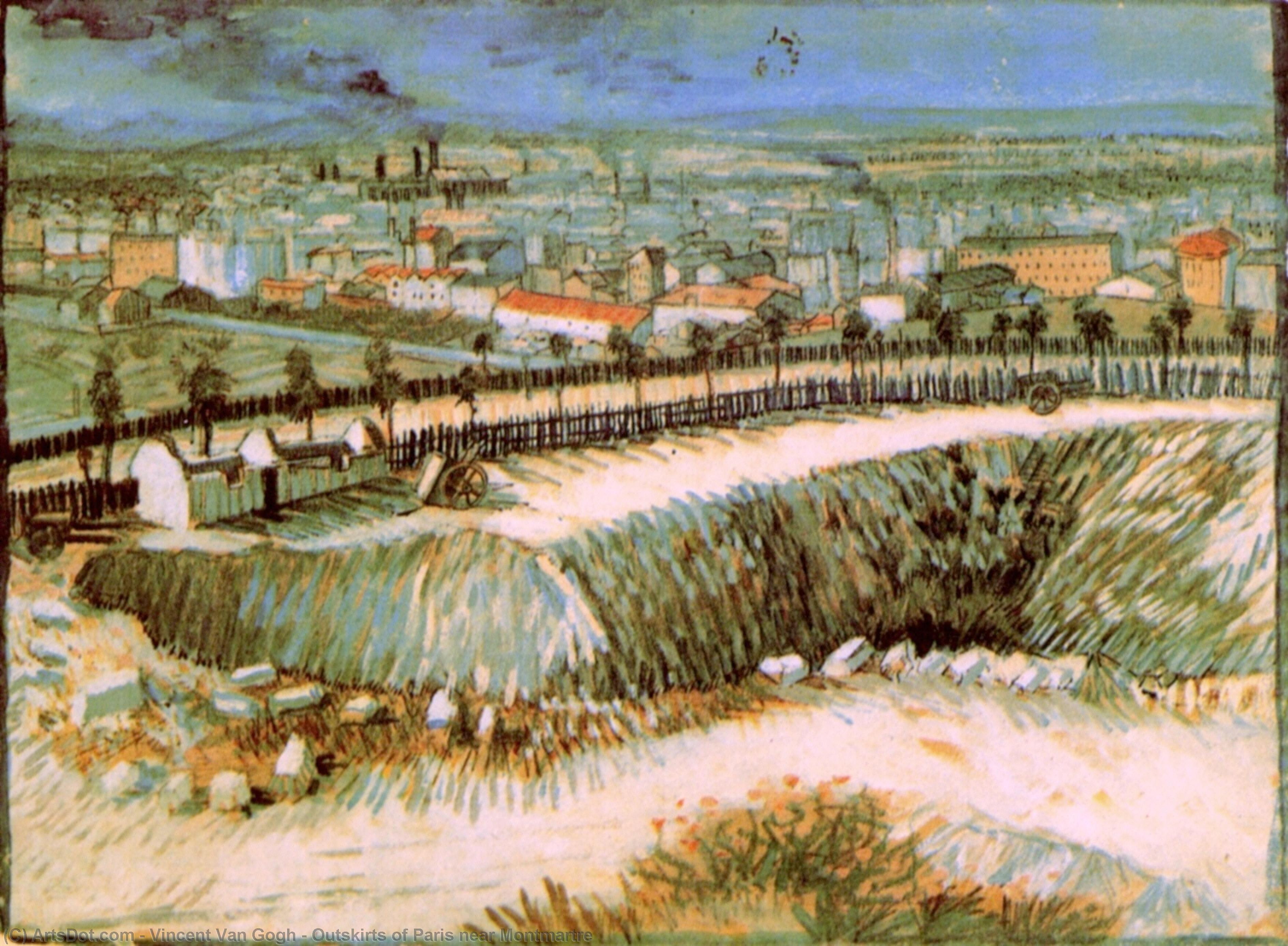 WikiOO.org - Encyclopedia of Fine Arts - Maleri, Artwork Vincent Van Gogh - Outskirts of Paris near Montmartre