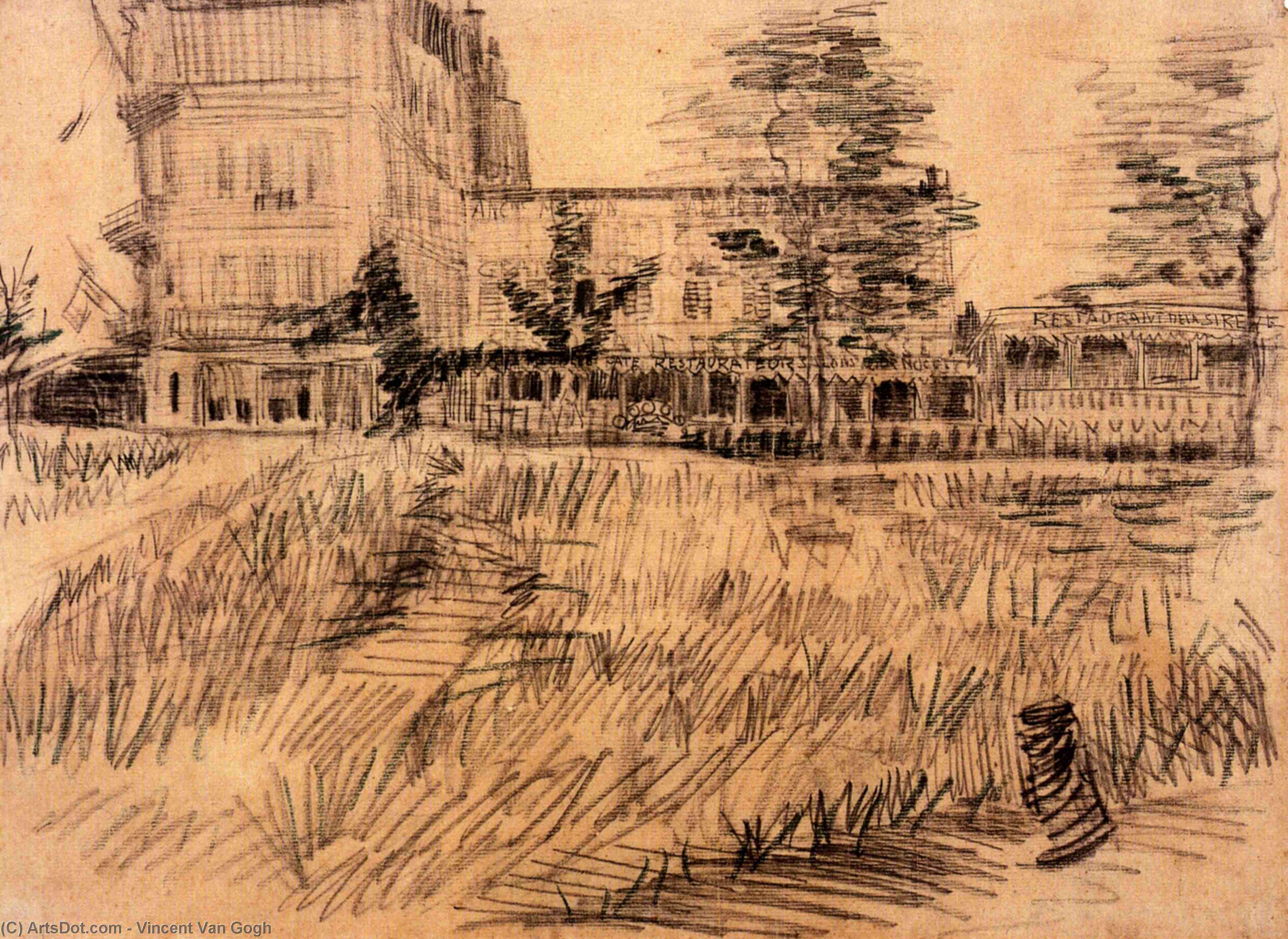 WikiOO.org - 百科事典 - 絵画、アートワーク Vincent Van Gogh - アニエールのレストラン·ド·ラ·シレーヌ
