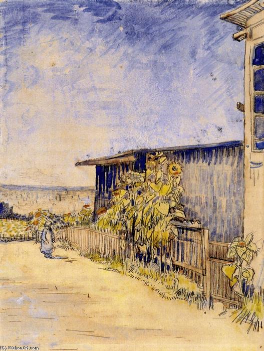 WikiOO.org - Енциклопедия за изящни изкуства - Живопис, Произведения на изкуството Vincent Van Gogh - Shed with Sunflowers