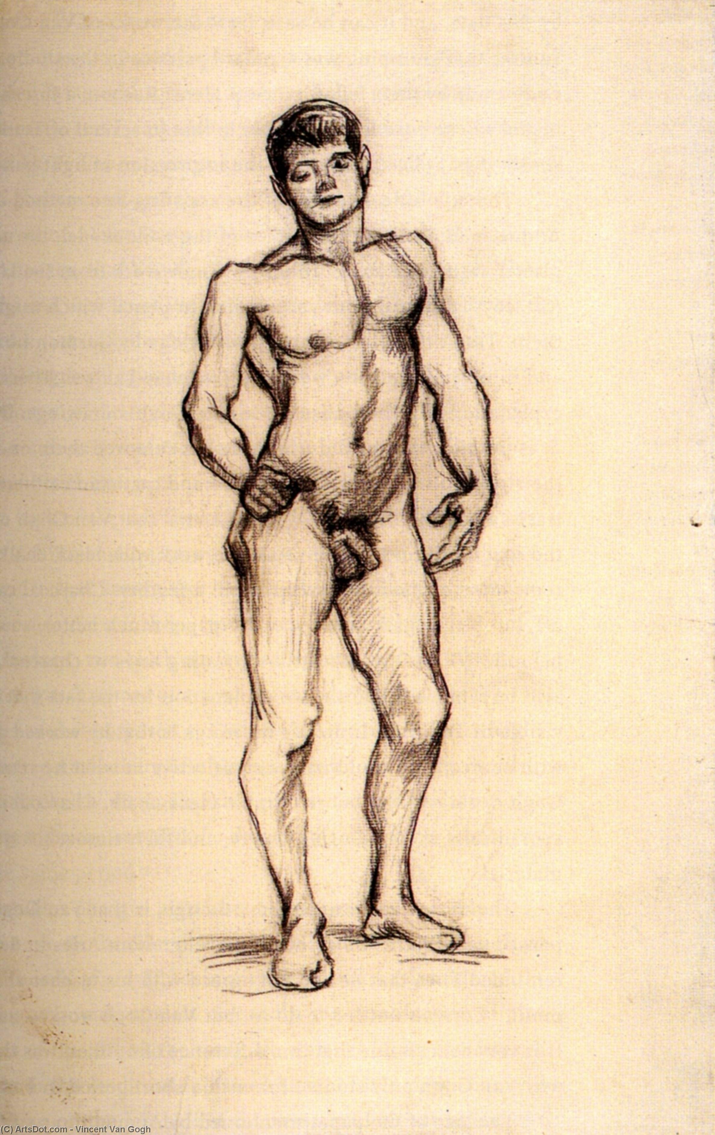 WikiOO.org - Encyclopedia of Fine Arts - Festés, Grafika Vincent Van Gogh - Standing Male Nude