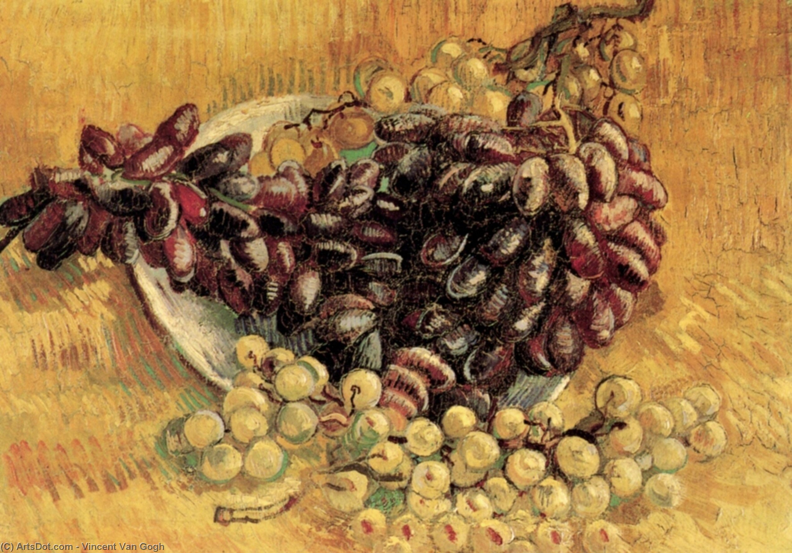 Wikioo.org – La Enciclopedia de las Bellas Artes - Pintura, Obras de arte de Vincent Van Gogh - bodegón con uvas