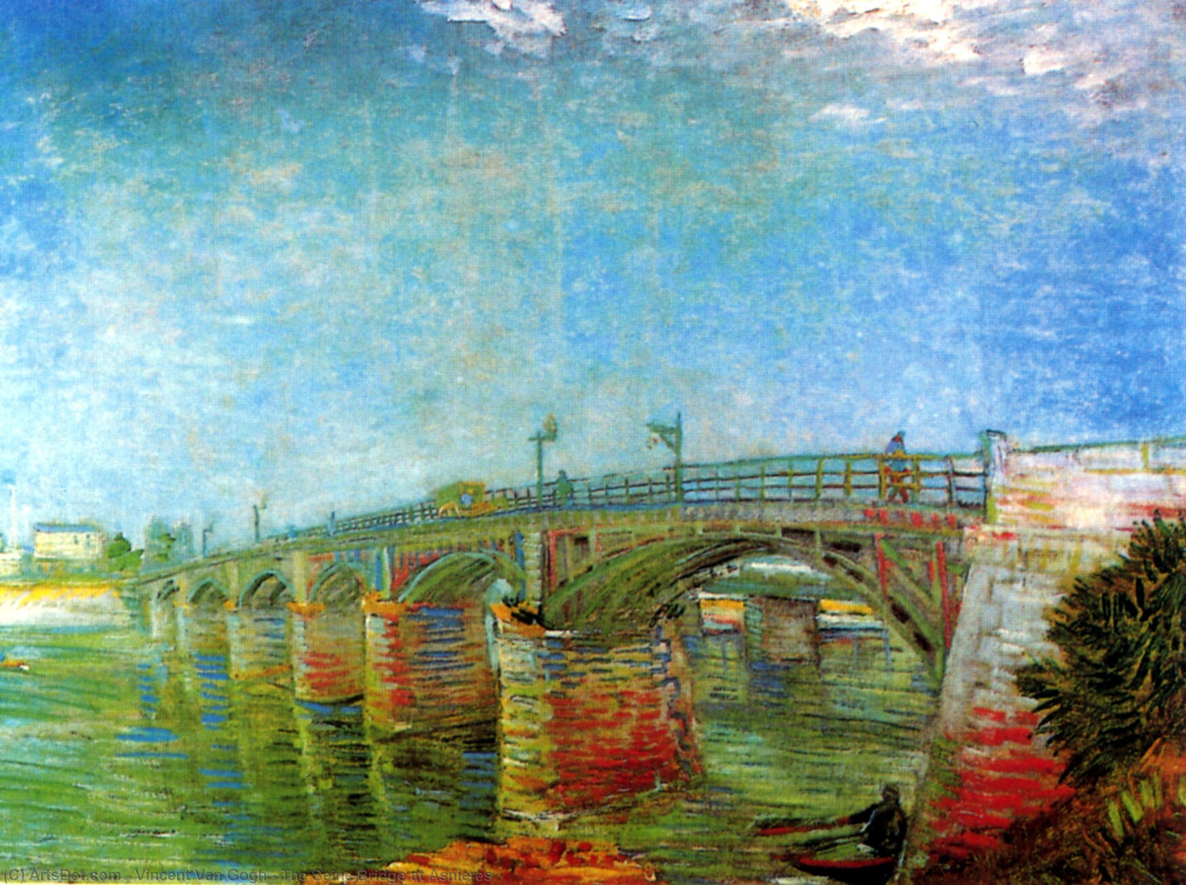 WikiOO.org – 美術百科全書 - 繪畫，作品 Vincent Van Gogh - 塞纳河 桥  在  阿涅尔