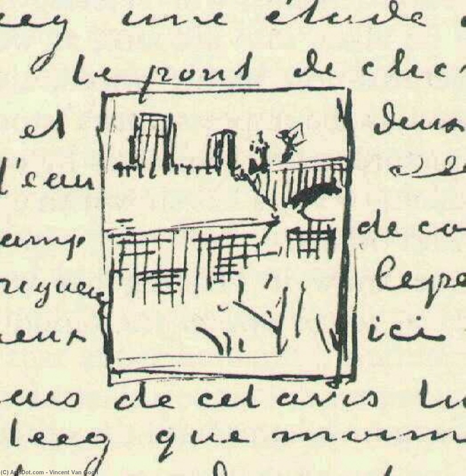 WikiOO.org - Encyclopedia of Fine Arts - Lukisan, Artwork Vincent Van Gogh - The Seine with the Pont de Clichy
