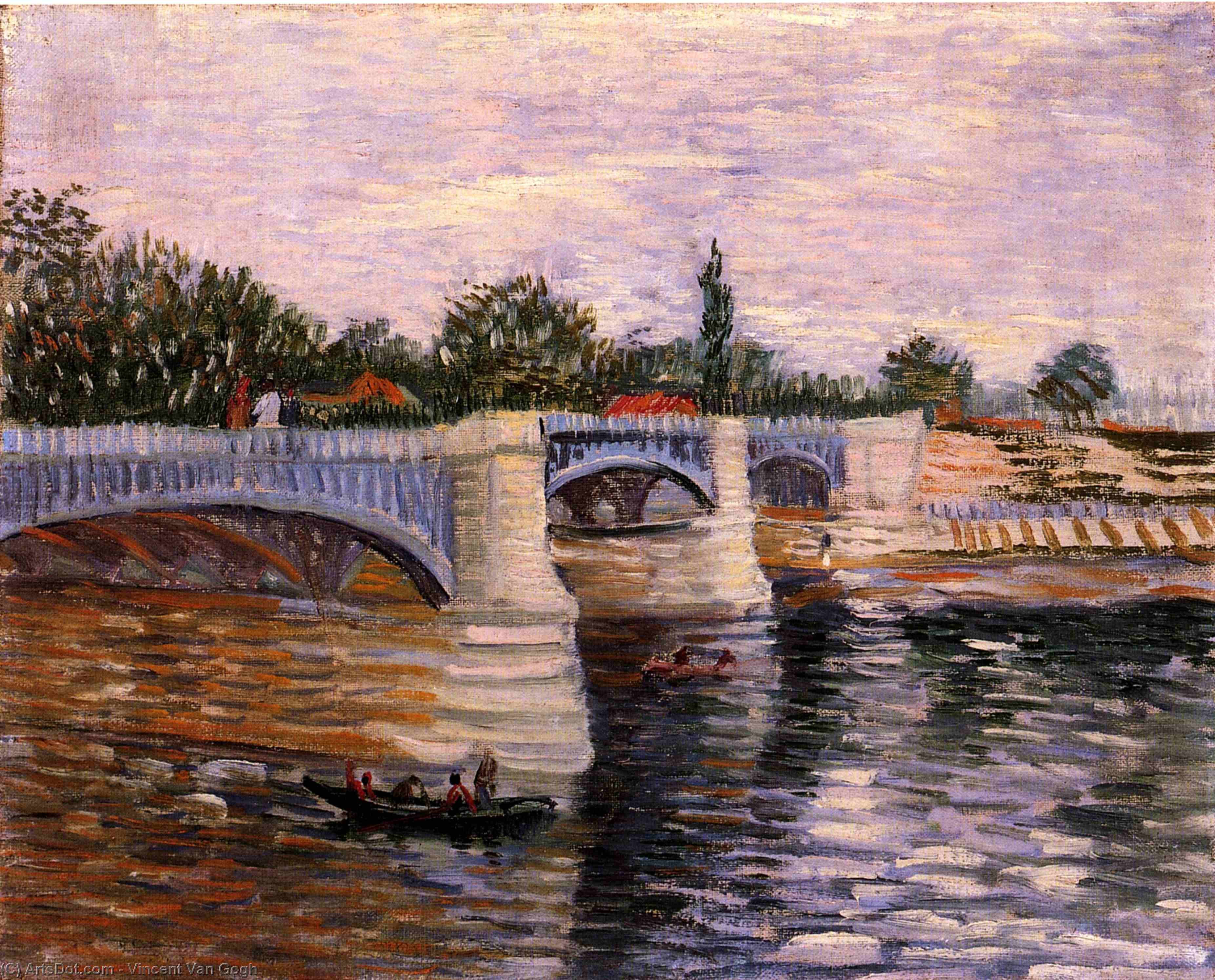 Wikioo.org - The Encyclopedia of Fine Arts - Painting, Artwork by Vincent Van Gogh - The Seine with the Pont de la Grande Jette