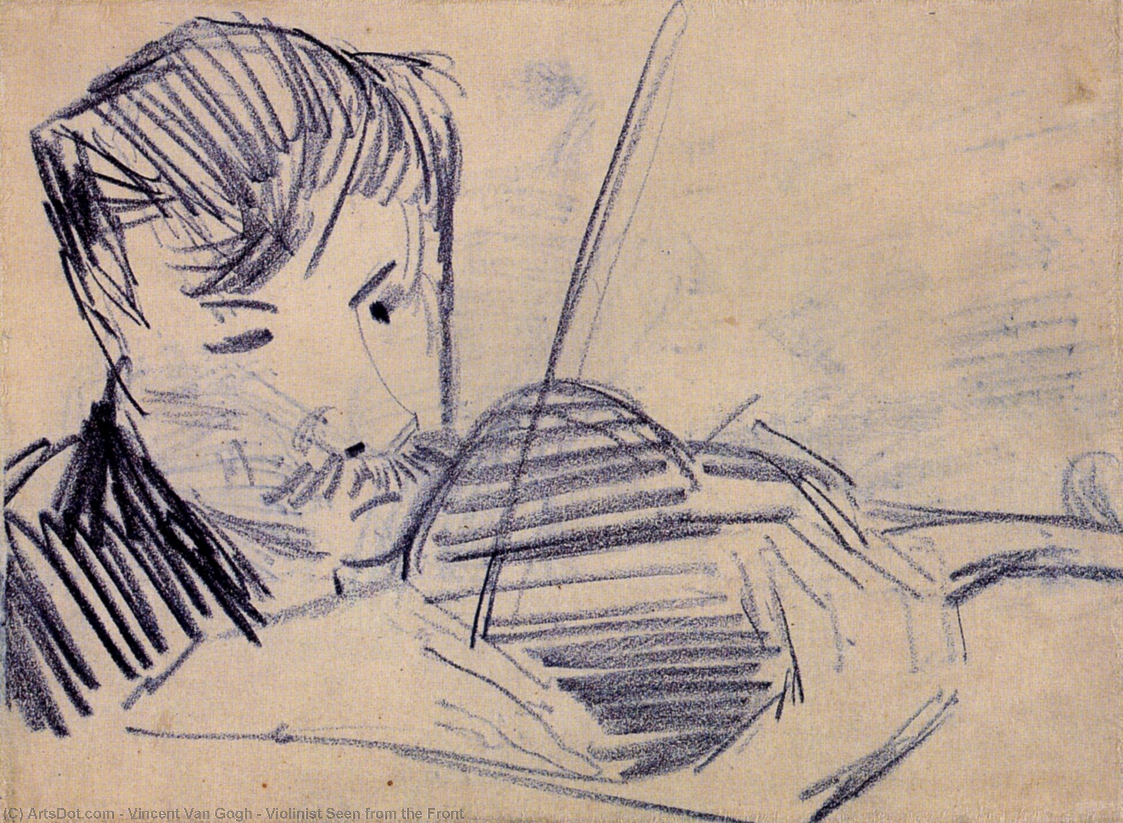 WikiOO.org - Енциклопедия за изящни изкуства - Живопис, Произведения на изкуството Vincent Van Gogh - Violinist Seen from the Front