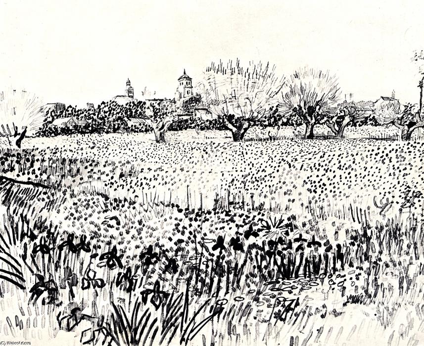 WikiOO.org - Encyclopedia of Fine Arts - Lukisan, Artwork Vincent Van Gogh - Field with Flowers