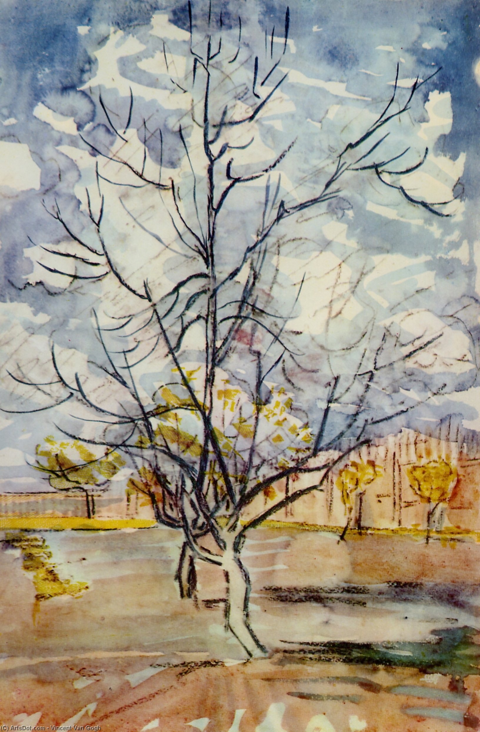 WikiOO.org - Enciclopedia of Fine Arts - Pictura, lucrări de artă Vincent Van Gogh - Pink Peach Trees