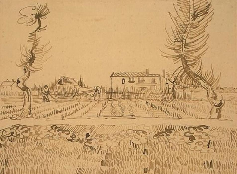 Wikioo.org - Encyklopedia Sztuk Pięknych - Malarstwo, Grafika Vincent Van Gogh - Ploughman in the Fields near Arles