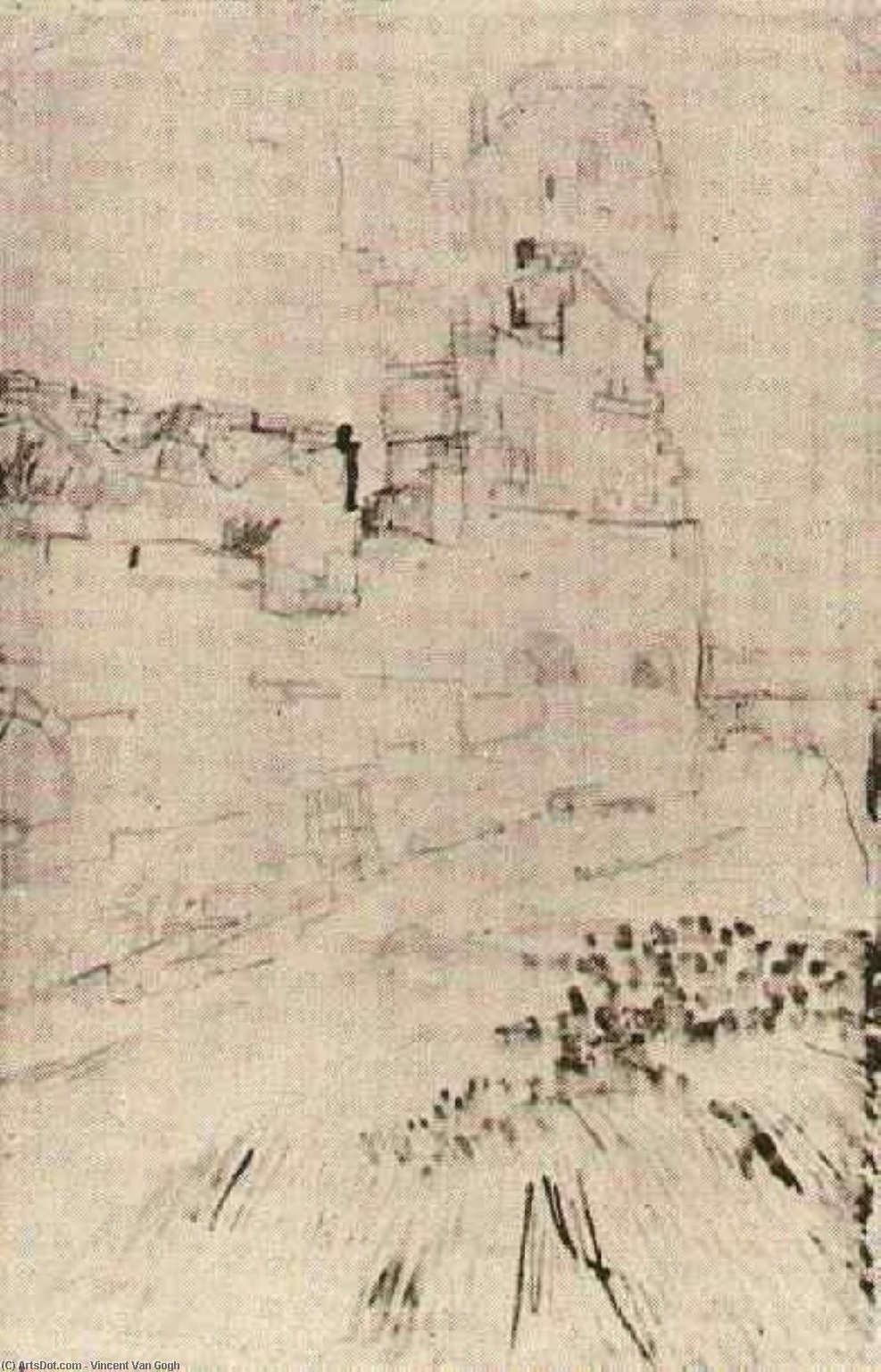 WikiOO.org - Enciklopedija likovnih umjetnosti - Slikarstvo, umjetnička djela Vincent Van Gogh - Ruins of Montmajour