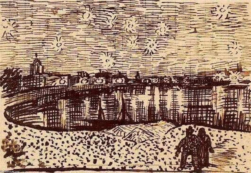 Wikoo.org - موسوعة الفنون الجميلة - اللوحة، العمل الفني Vincent Van Gogh - The Starry Night