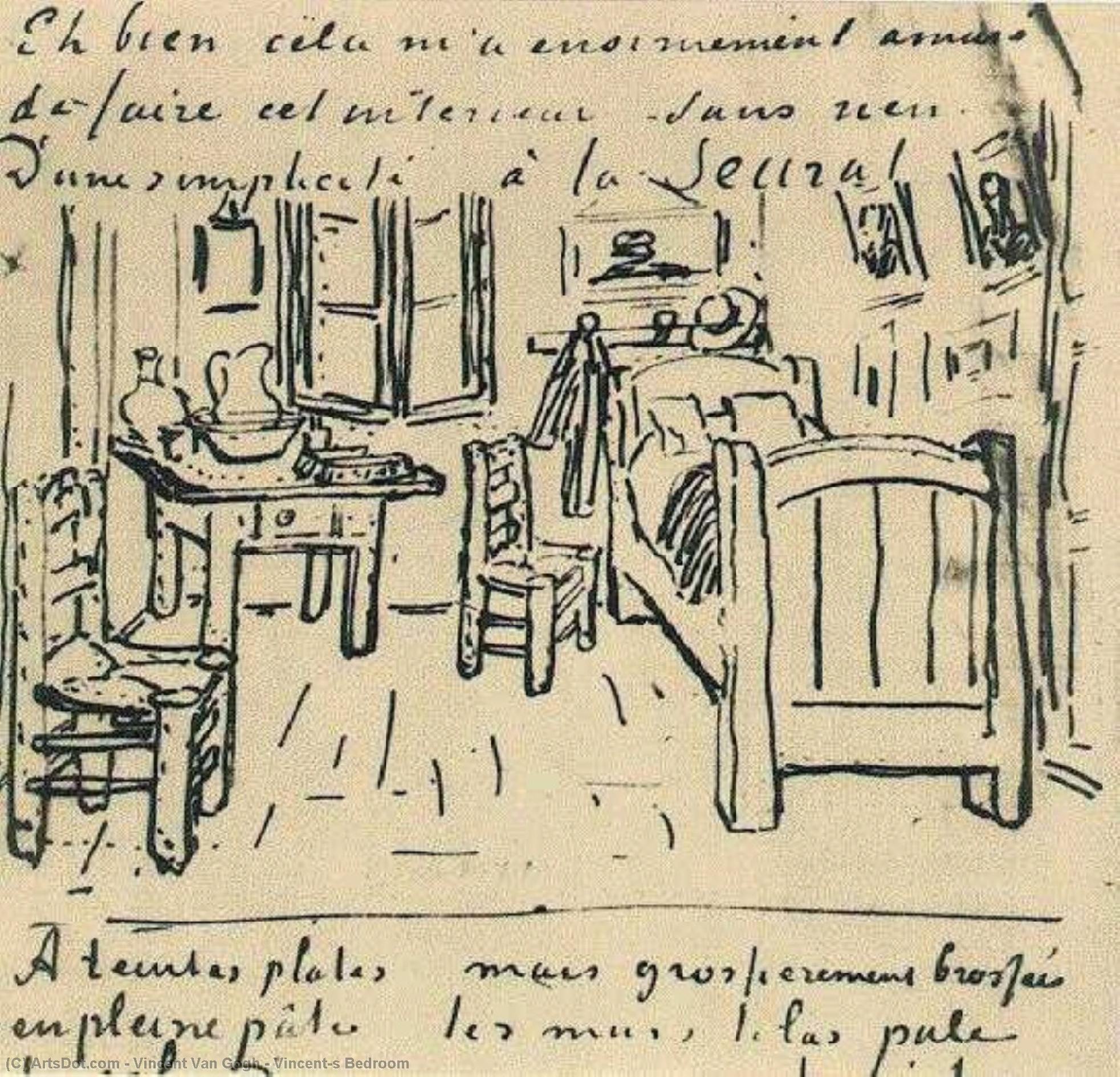 WikiOO.org - Enciklopedija likovnih umjetnosti - Slikarstvo, umjetnička djela Vincent Van Gogh - Vincent's Bedroom