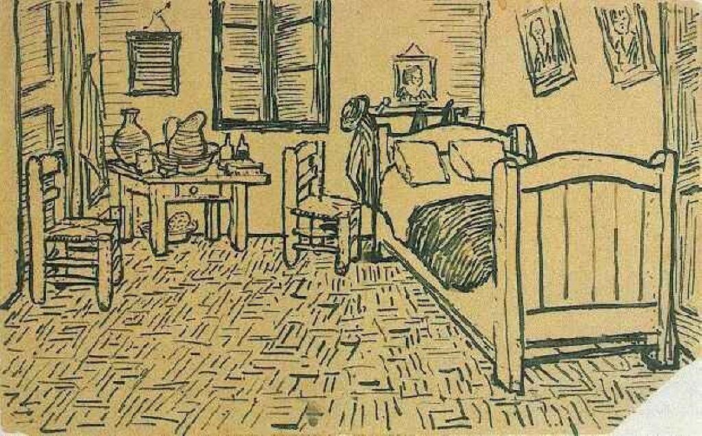 Wikioo.org – La Enciclopedia de las Bellas Artes - Pintura, Obras de arte de Vincent Van Gogh - El dormitorio de Vincent en Arles
