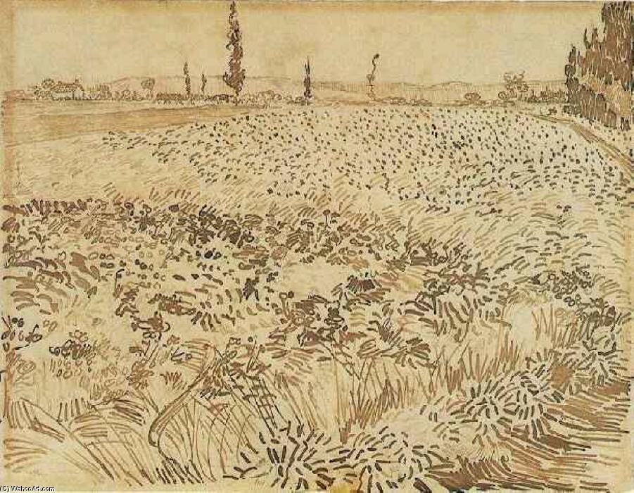 Wikioo.org - The Encyclopedia of Fine Arts - Painting, Artwork by Vincent Van Gogh - Wheat Field