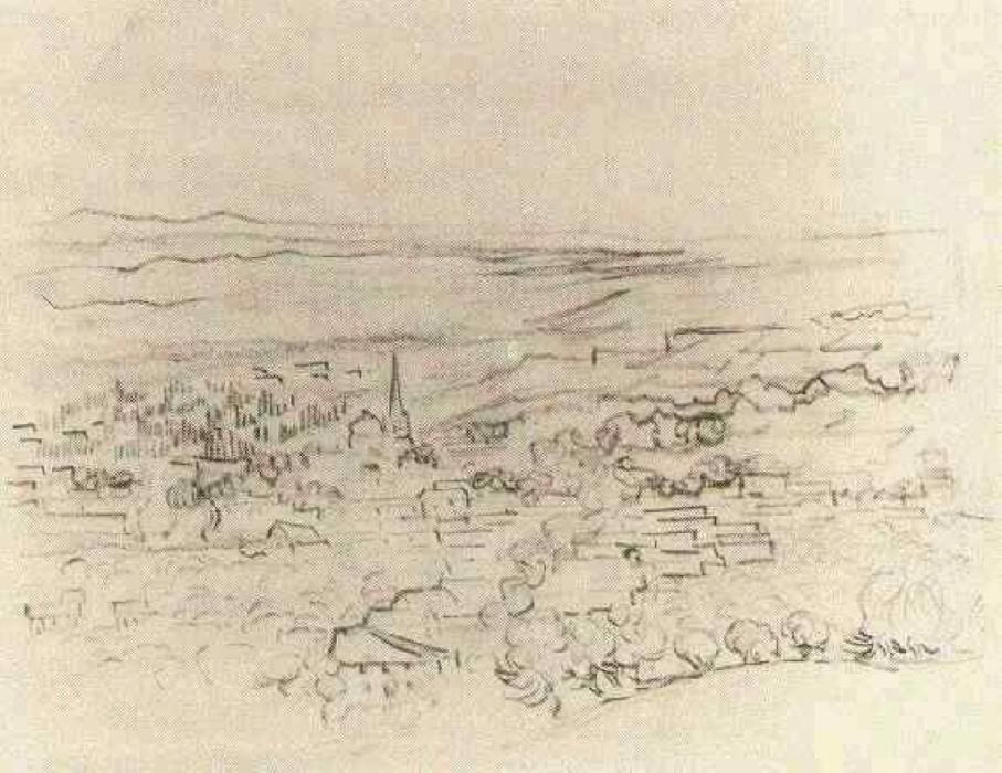 WikiOO.org - Enciklopedija likovnih umjetnosti - Slikarstvo, umjetnička djela Vincent Van Gogh - Bird's Eye View of Saint-Remy