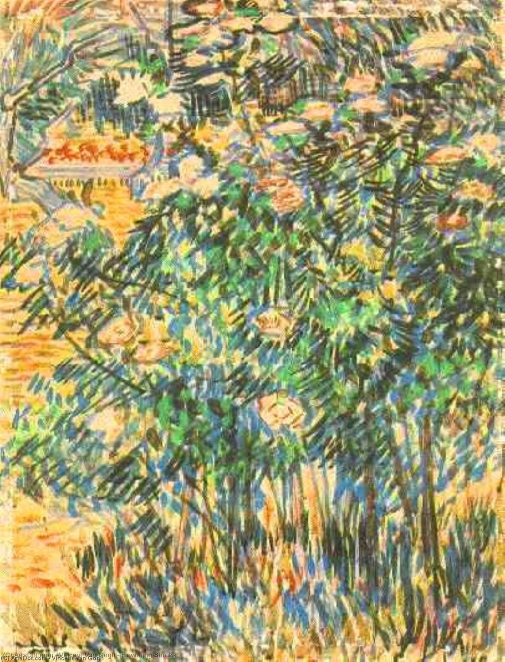 Wikioo.org - The Encyclopedia of Fine Arts - Painting, Artwork by Vincent Van Gogh - Flowering Shrubs