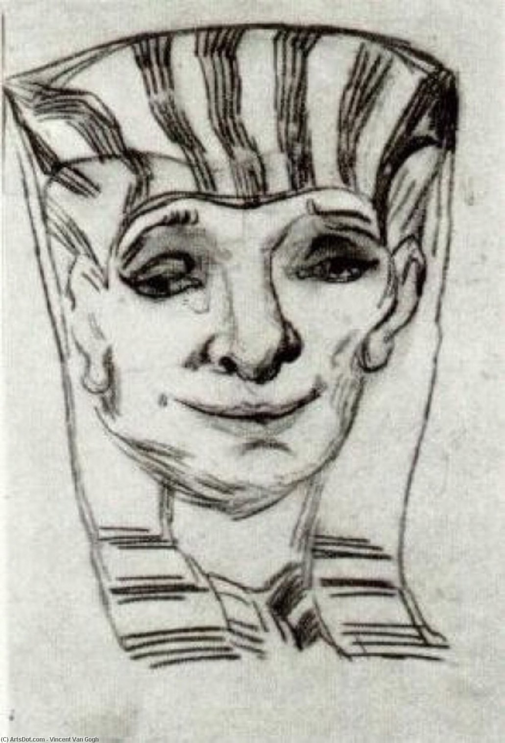 WikiOO.org - Encyclopedia of Fine Arts - Målning, konstverk Vincent Van Gogh - Mask of an Egyptian Mummy