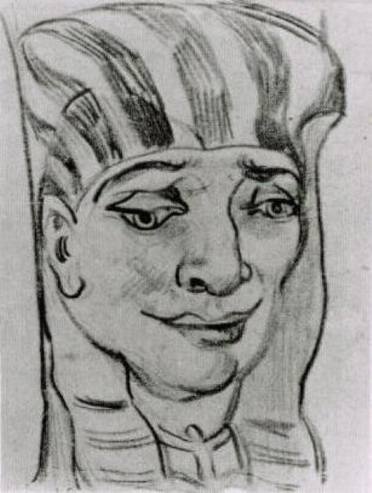 WikiOO.org - Encyclopedia of Fine Arts - Maleri, Artwork Vincent Van Gogh - Mask of an Egyptian Mummy 4