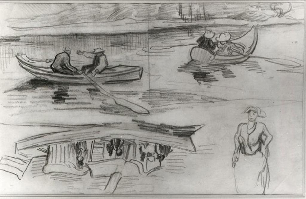 Wikioo.org – La Enciclopedia de las Bellas Artes - Pintura, Obras de arte de Vincent Van Gogh - un buque de vapor enestado aveces gente