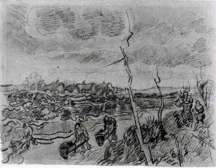 WikiOO.org – 美術百科全書 - 繪畫，作品 Vincent Van Gogh - 风景  与 小屋