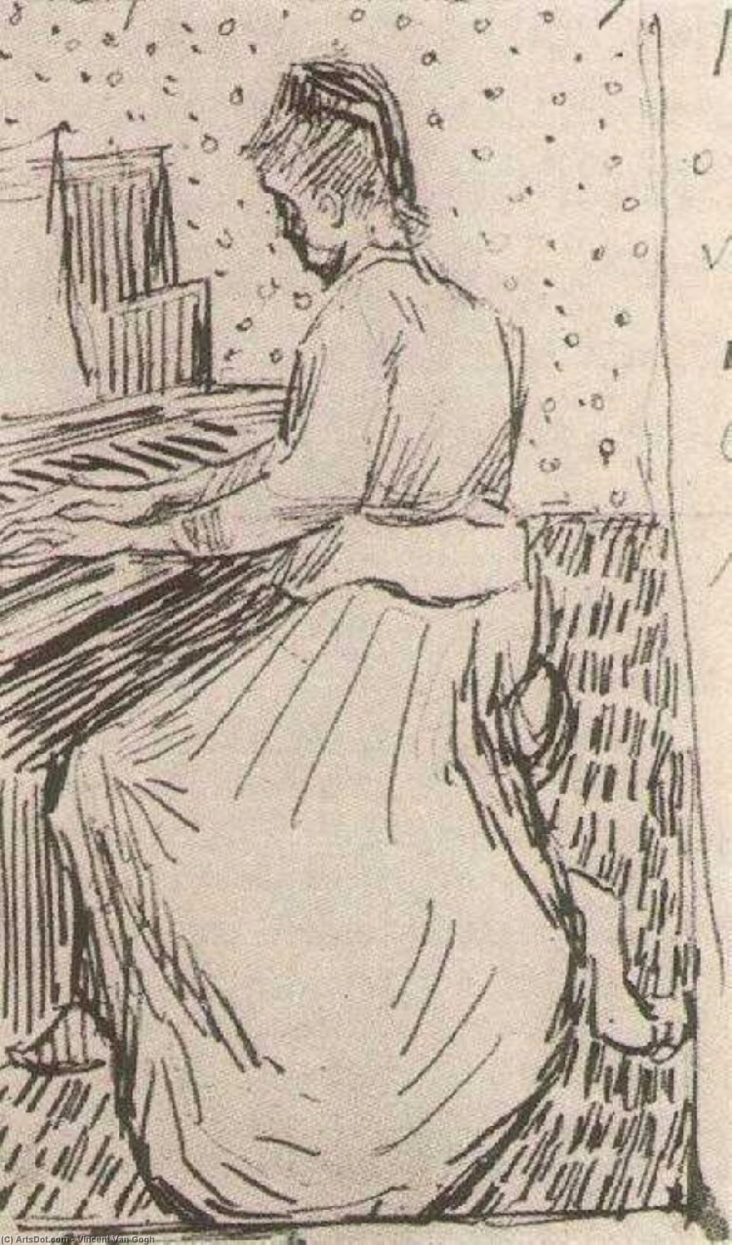 WikiOO.org - Encyclopedia of Fine Arts - Lukisan, Artwork Vincent Van Gogh - Marguerite Gachet at the Piano