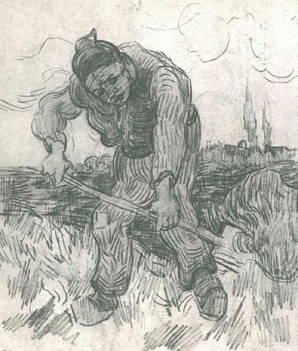 WikiOO.org - Encyclopedia of Fine Arts - Lukisan, Artwork Vincent Van Gogh - Peasant Digging
