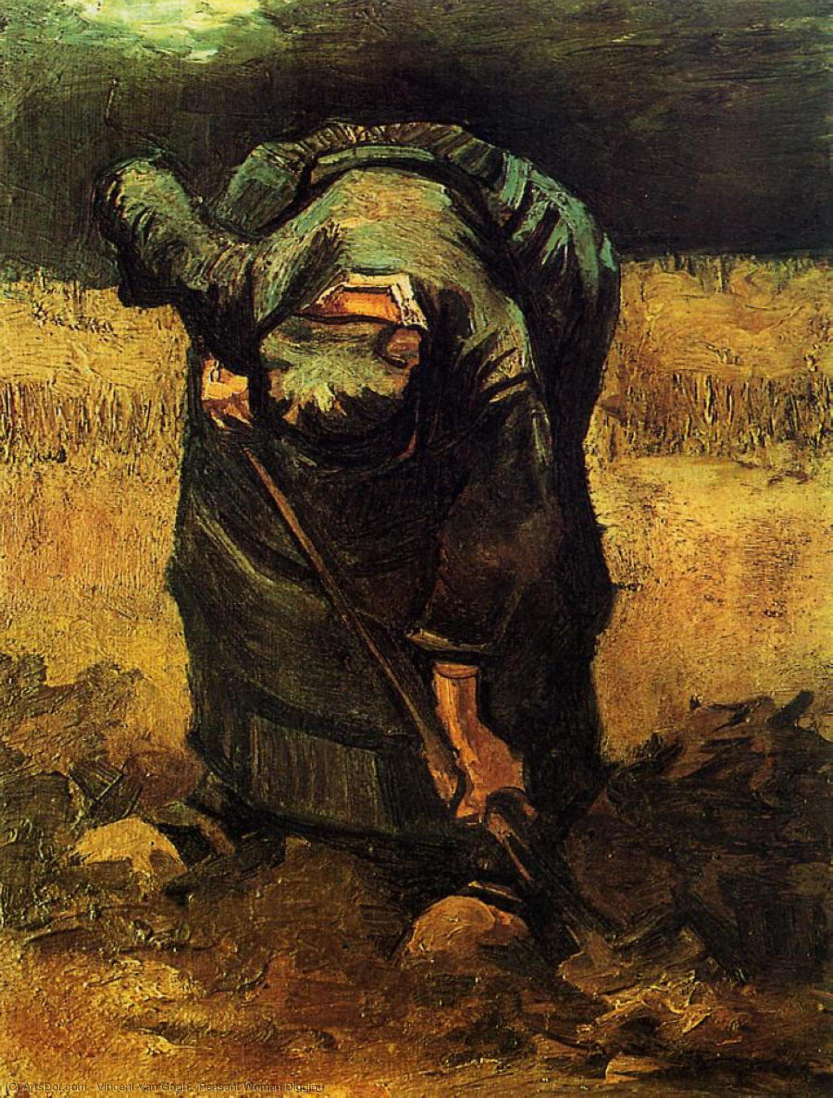 WikiOO.org - Enciclopedia of Fine Arts - Pictura, lucrări de artă Vincent Van Gogh - Peasant Woman Digging