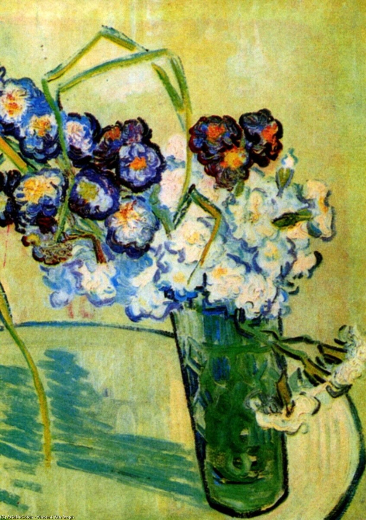 WikiOO.org - Encyclopedia of Fine Arts - Maleri, Artwork Vincent Van Gogh - Still Life Glass with Carnations