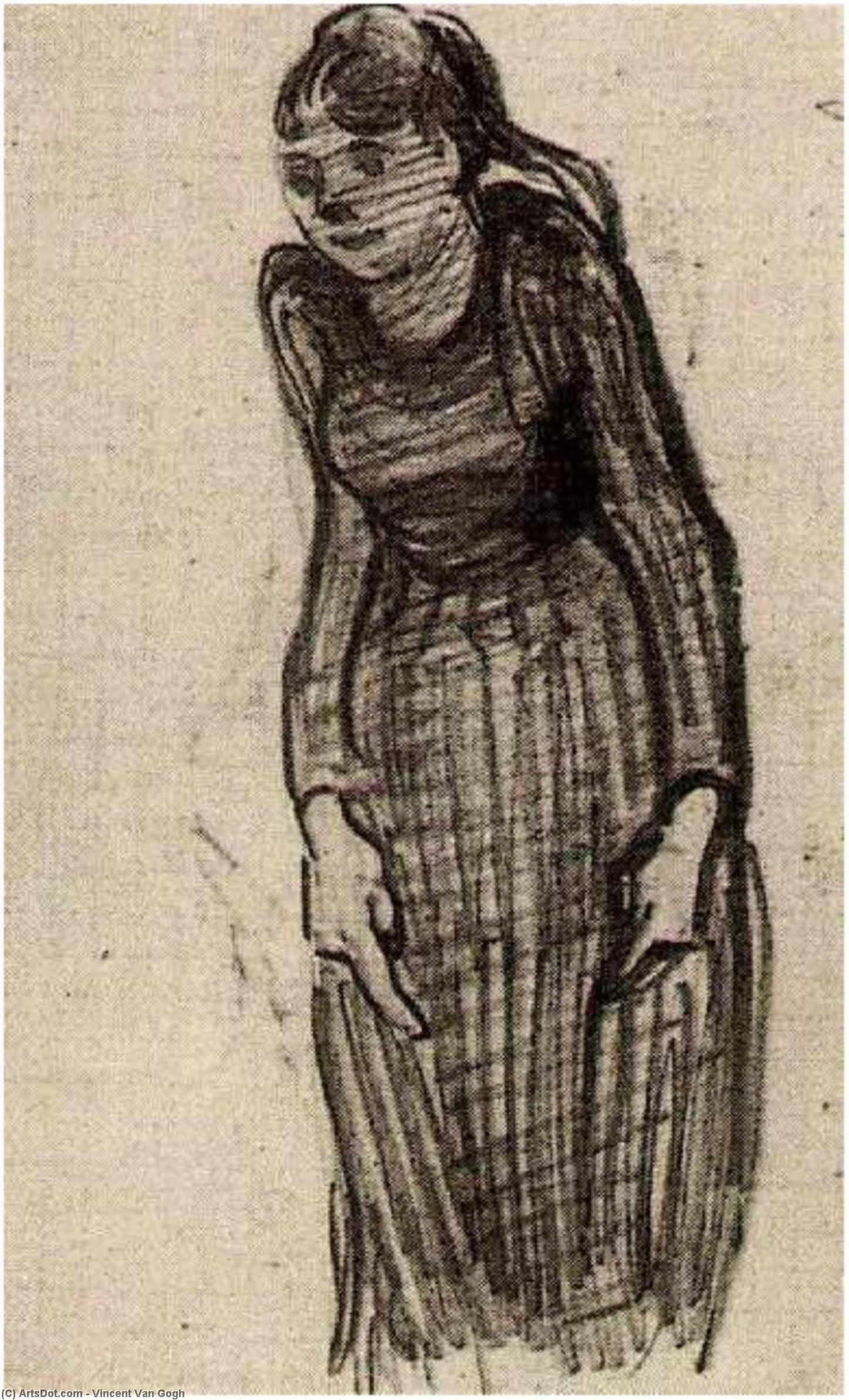 Wikioo.org - The Encyclopedia of Fine Arts - Painting, Artwork by Vincent Van Gogh - Woman Standing