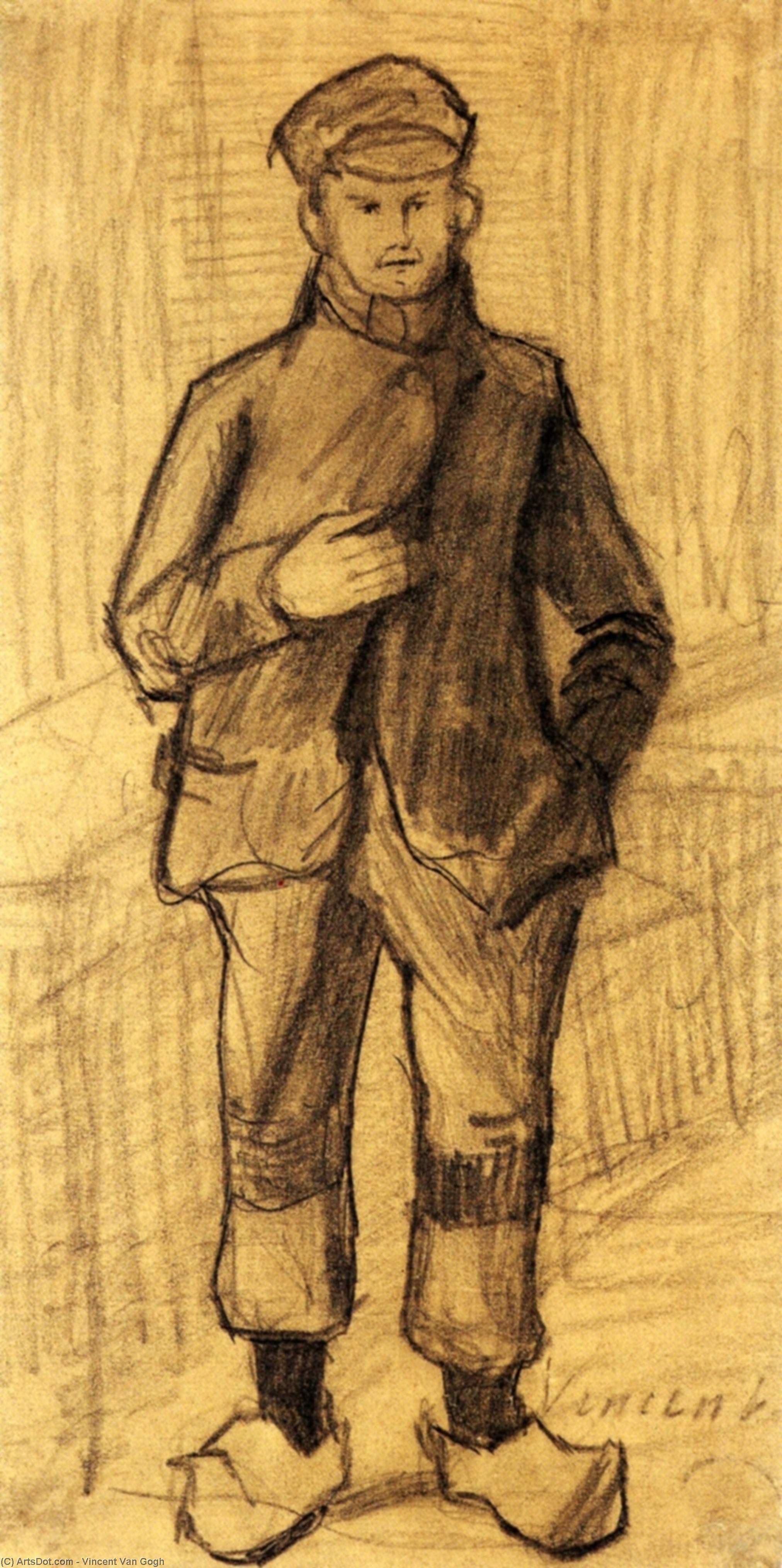 WikiOO.org - אנציקלופדיה לאמנויות יפות - ציור, יצירות אמנות Vincent Van Gogh - Boy with Cap and Clogs