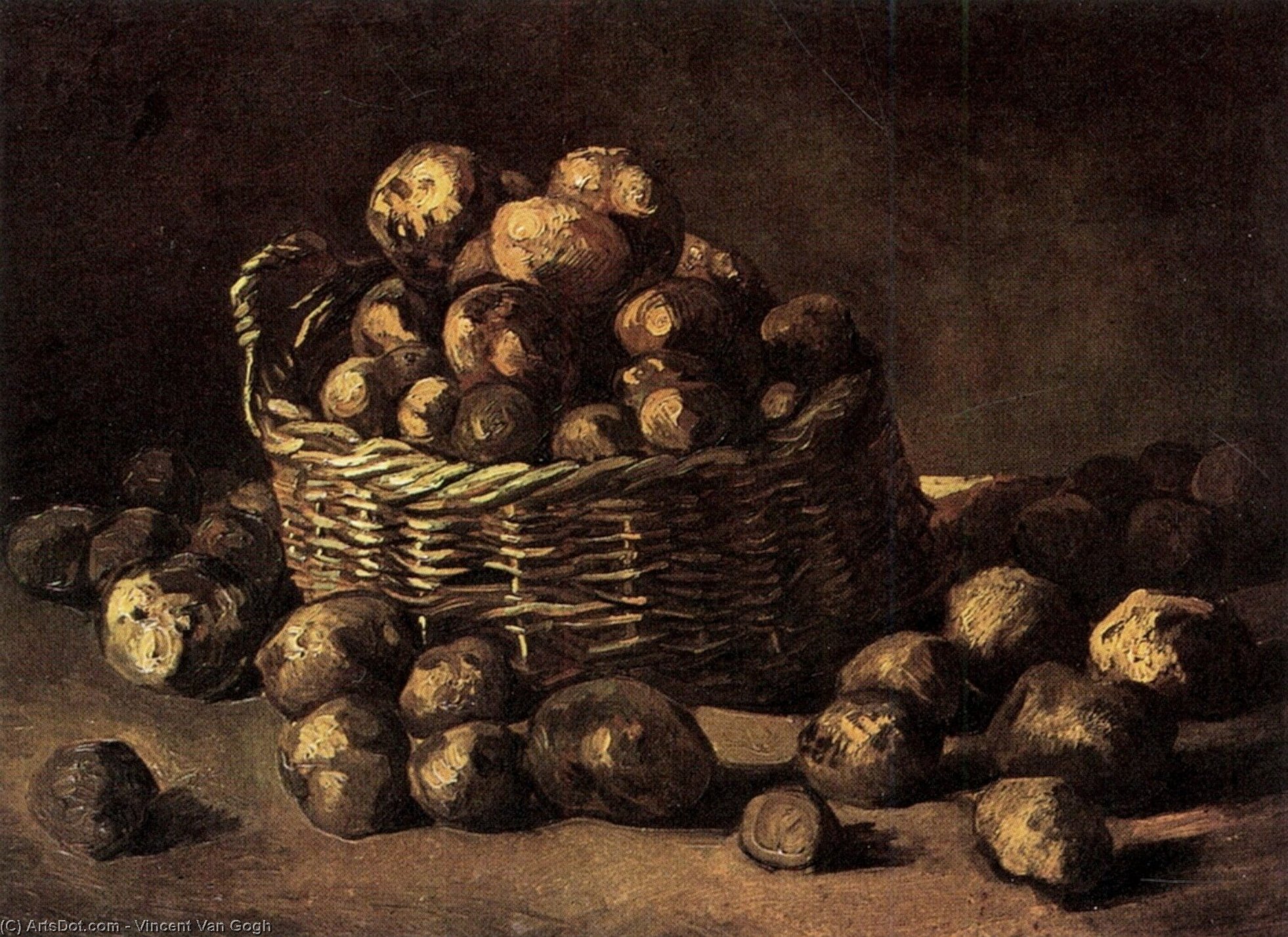 Wikioo.org - The Encyclopedia of Fine Arts - Painting, Artwork by Vincent Van Gogh - Basket of Potatoes