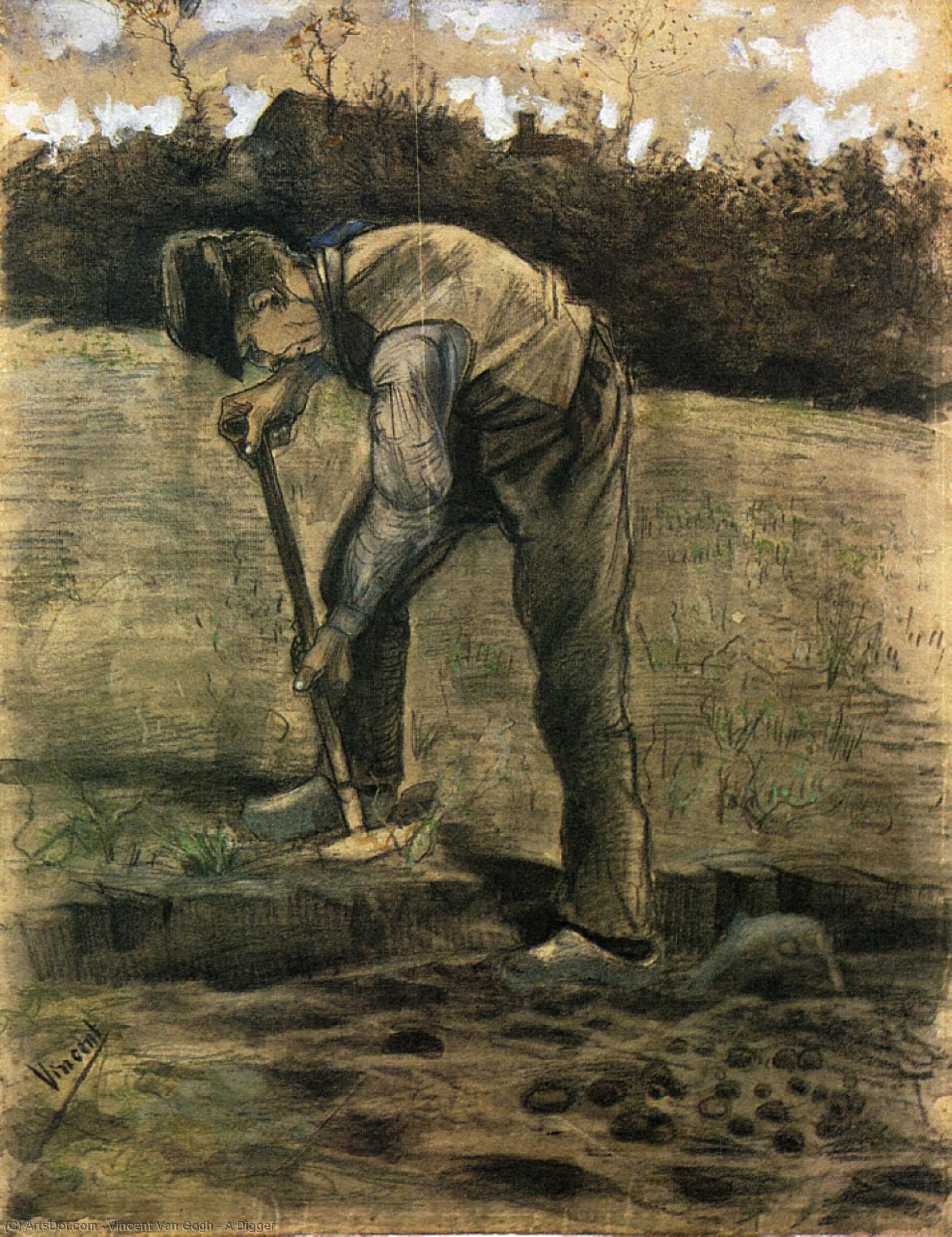 Wikioo.org - The Encyclopedia of Fine Arts - Painting, Artwork by Vincent Van Gogh - A Digger
