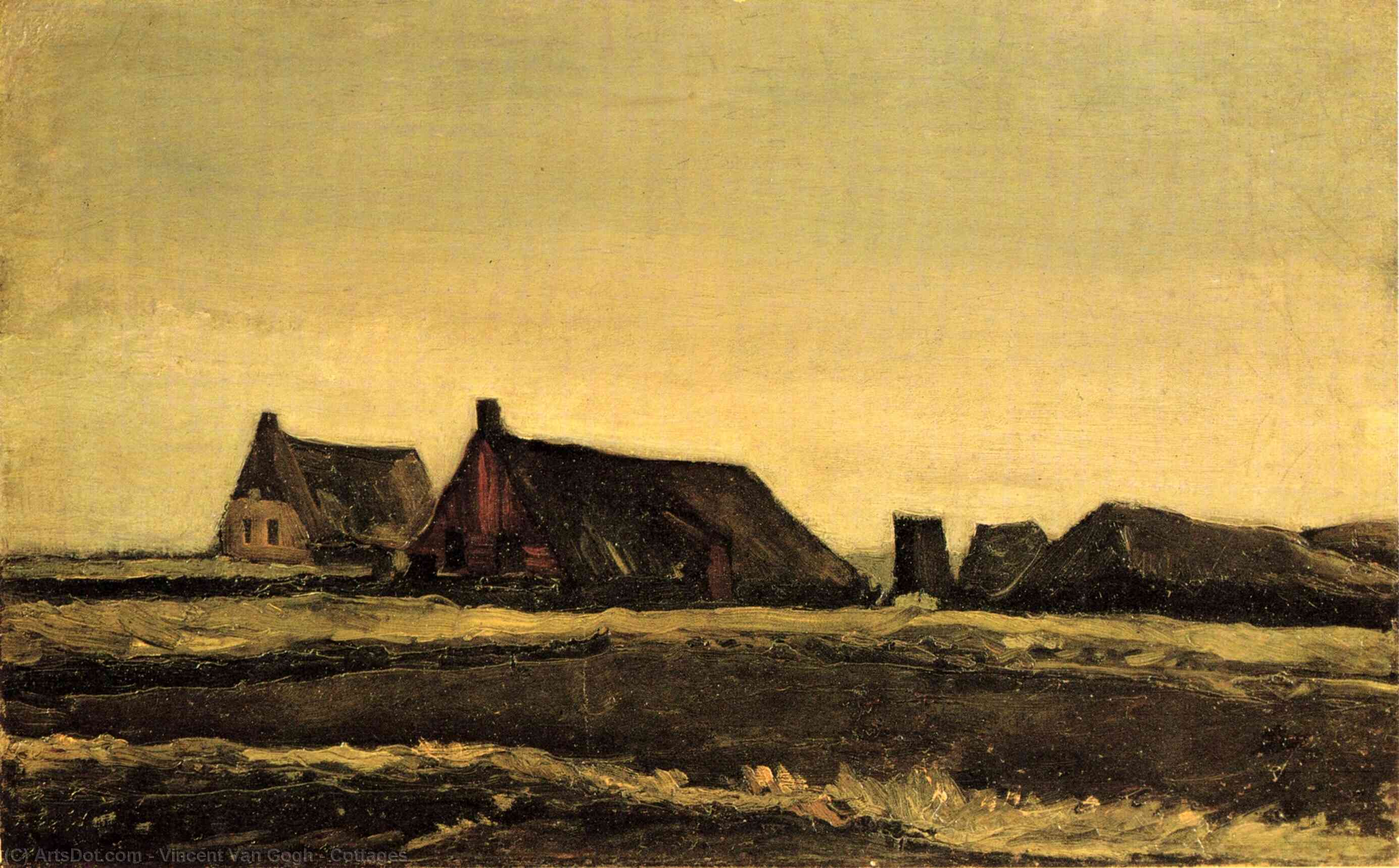 Wikioo.org - สารานุกรมวิจิตรศิลป์ - จิตรกรรม Vincent Van Gogh - Cottages