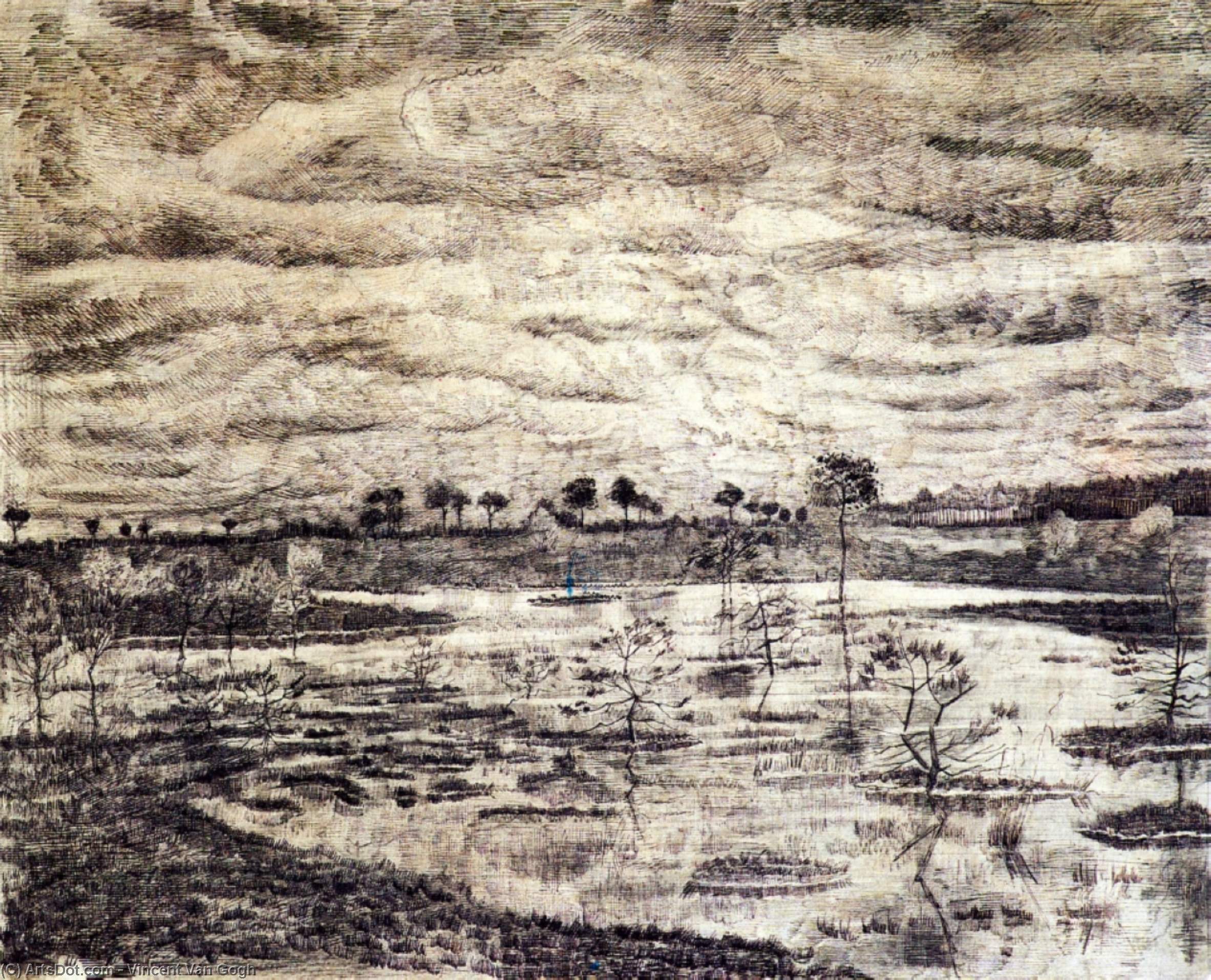 Wikioo.org - Encyklopedia Sztuk Pięknych - Malarstwo, Grafika Vincent Van Gogh - A Marsh