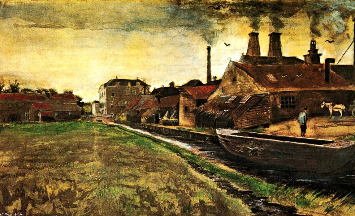WikiOO.org - Εγκυκλοπαίδεια Καλών Τεχνών - Ζωγραφική, έργα τέχνης Vincent Van Gogh - Iron Mill in The Hague
