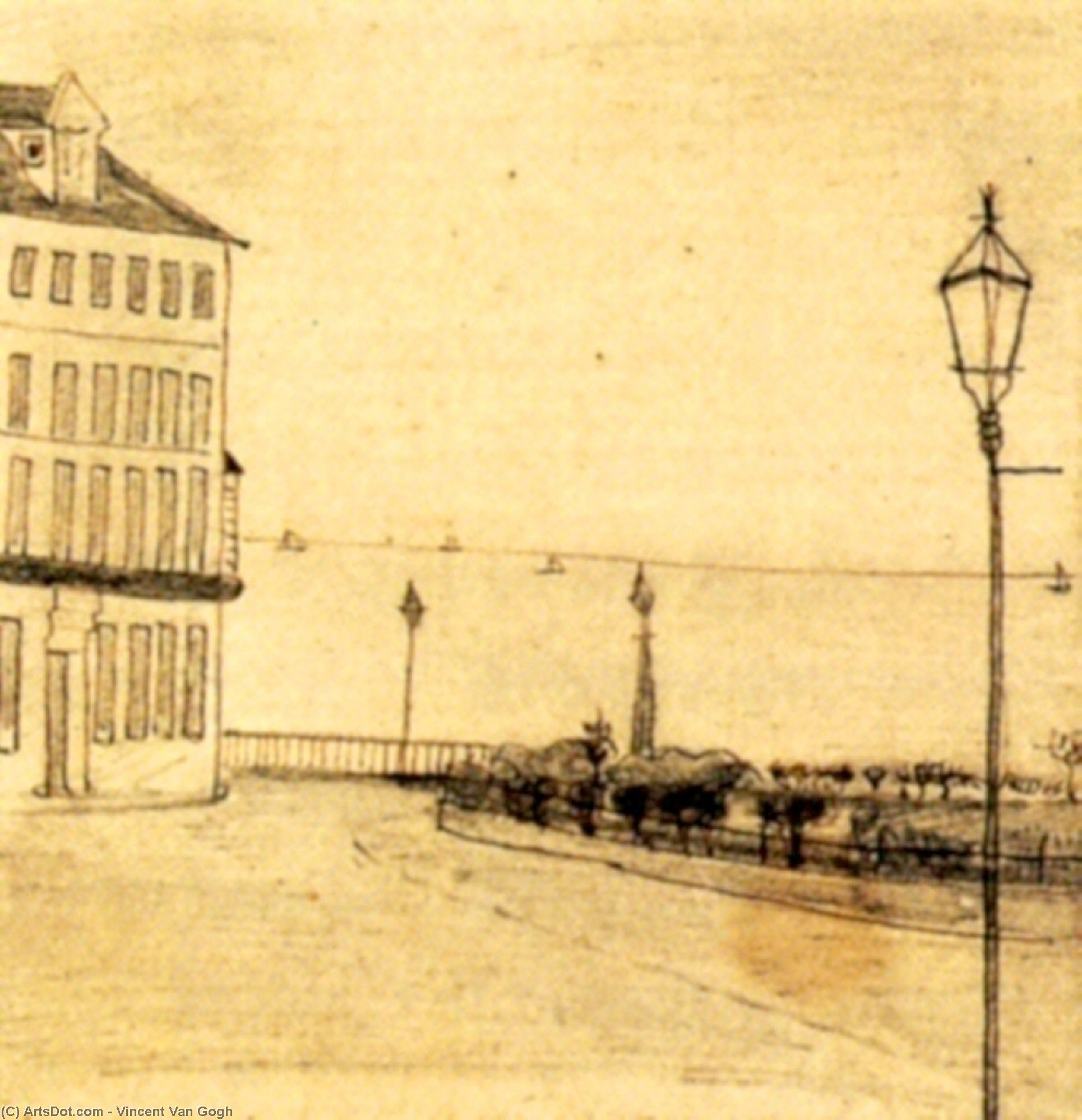 WikiOO.org - Encyclopedia of Fine Arts - Schilderen, Artwork Vincent Van Gogh - View of Royal Road, Ramsgate