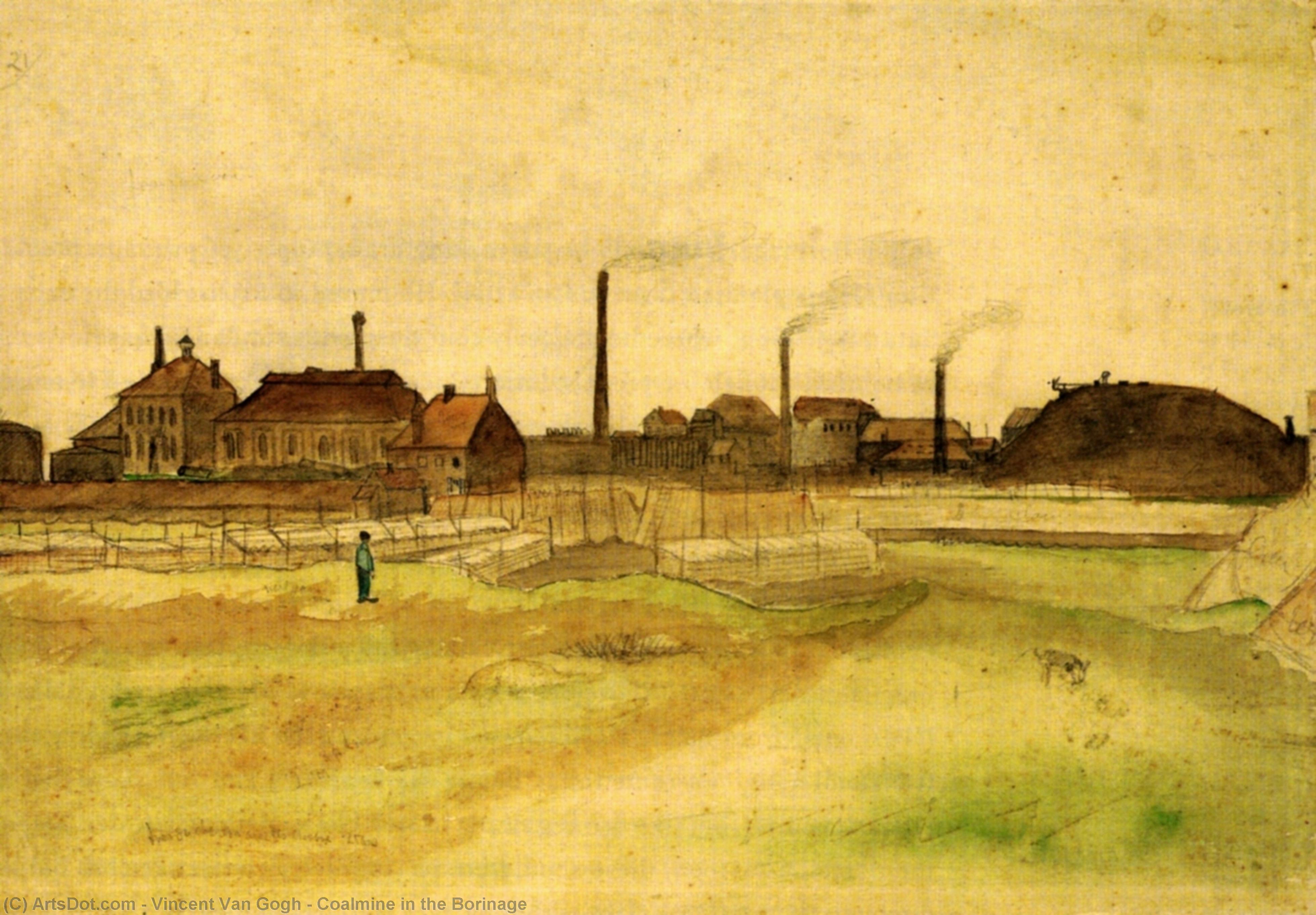 Wikioo.org - The Encyclopedia of Fine Arts - Painting, Artwork by Vincent Van Gogh - Coalmine in the Borinage