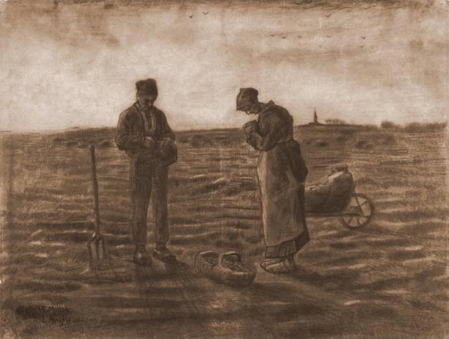 WikiOO.org - Enciklopedija likovnih umjetnosti - Slikarstvo, umjetnička djela Vincent Van Gogh - The Angelus (after Millet)