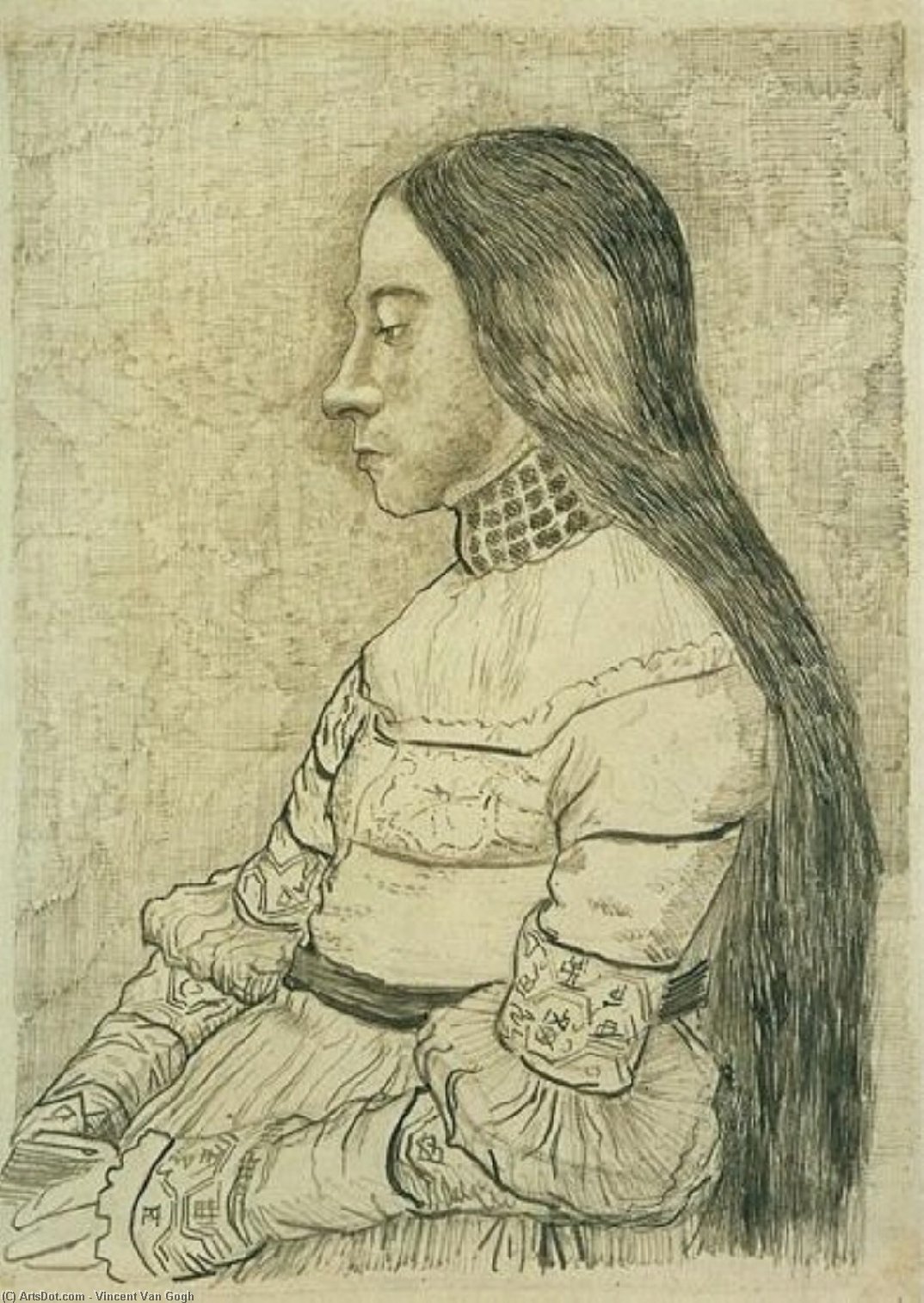 WikiOO.org - אנציקלופדיה לאמנויות יפות - ציור, יצירות אמנות Vincent Van Gogh - Daughter of Jacob Meyer