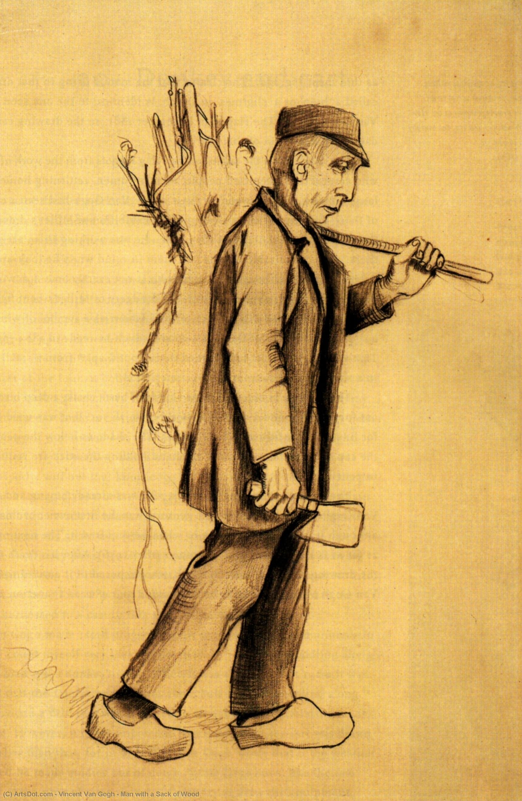WikiOO.org - 백과 사전 - 회화, 삽화 Vincent Van Gogh - Man with a Sack of Wood