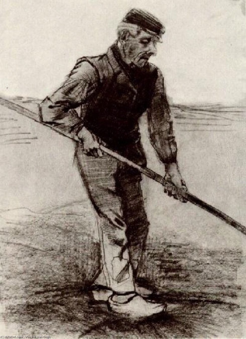 WikiOO.org - Encyclopedia of Fine Arts - Malba, Artwork Vincent Van Gogh - Peasant with a Stick