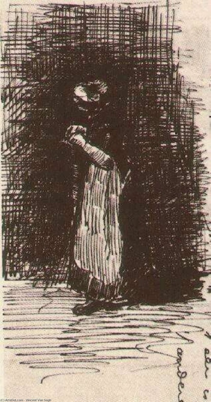 Wikioo.org - Bách khoa toàn thư về mỹ thuật - Vẽ tranh, Tác phẩm nghệ thuật Vincent Van Gogh - Scheveningen Woman Standing